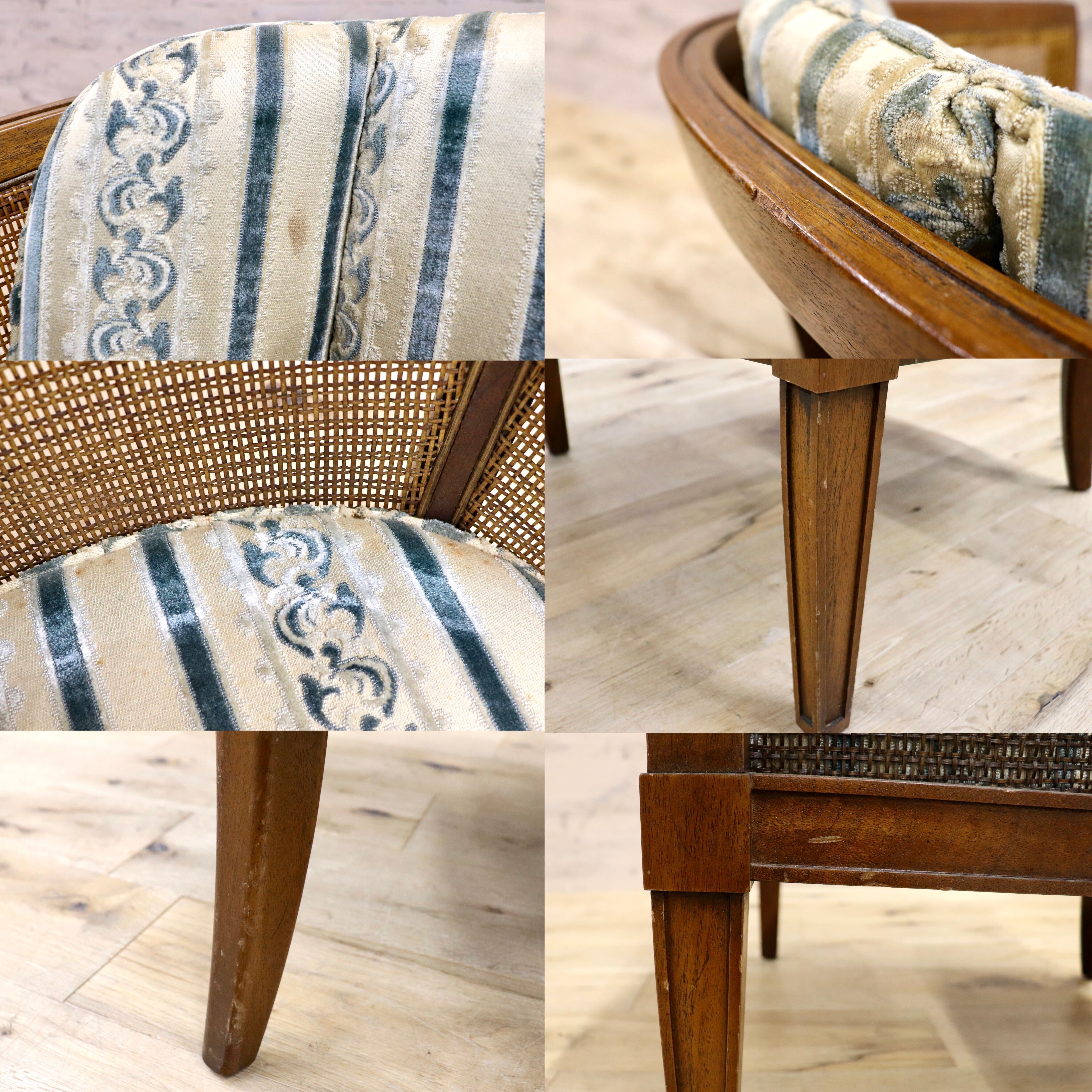 GMHK830C○DREXEL HERITAGE / ドレクセルヘリテイジ アームチェア シングルソファ ラウンジチェア ラタン ファブリック ヴィンテージ