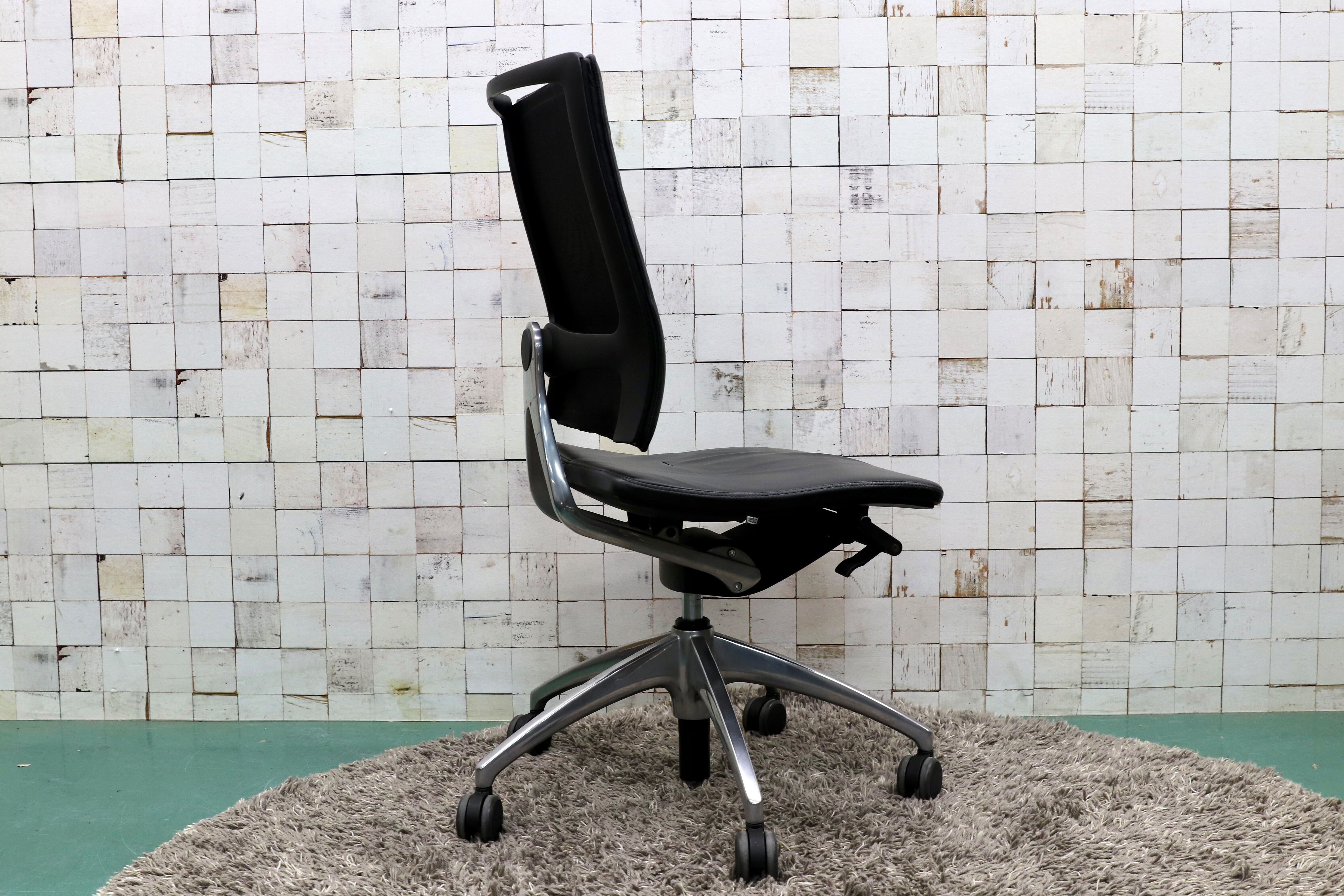 GMGF56D○sedus / セダス OPEN UP オープンアップ デスクチェア アームレス 本革 黒 書斎椅子 オフィスチェア ドイツ ヤマギワ 約30万