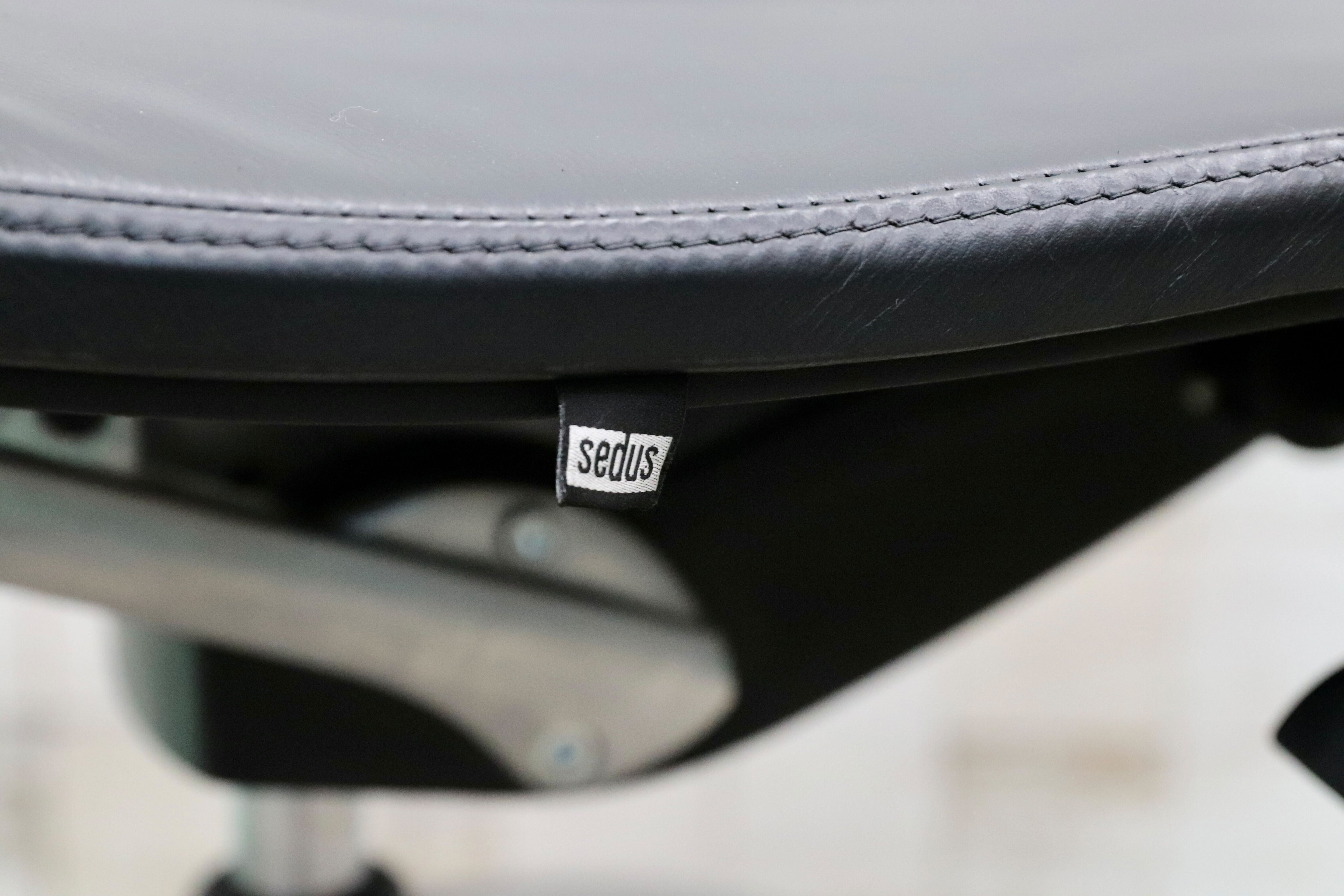 GMGF56D○sedus / セダス OPEN UP オープンアップ デスクチェア アームレス 本革 黒 書斎椅子 オフィスチェア ドイツ ヤマギワ 約30万