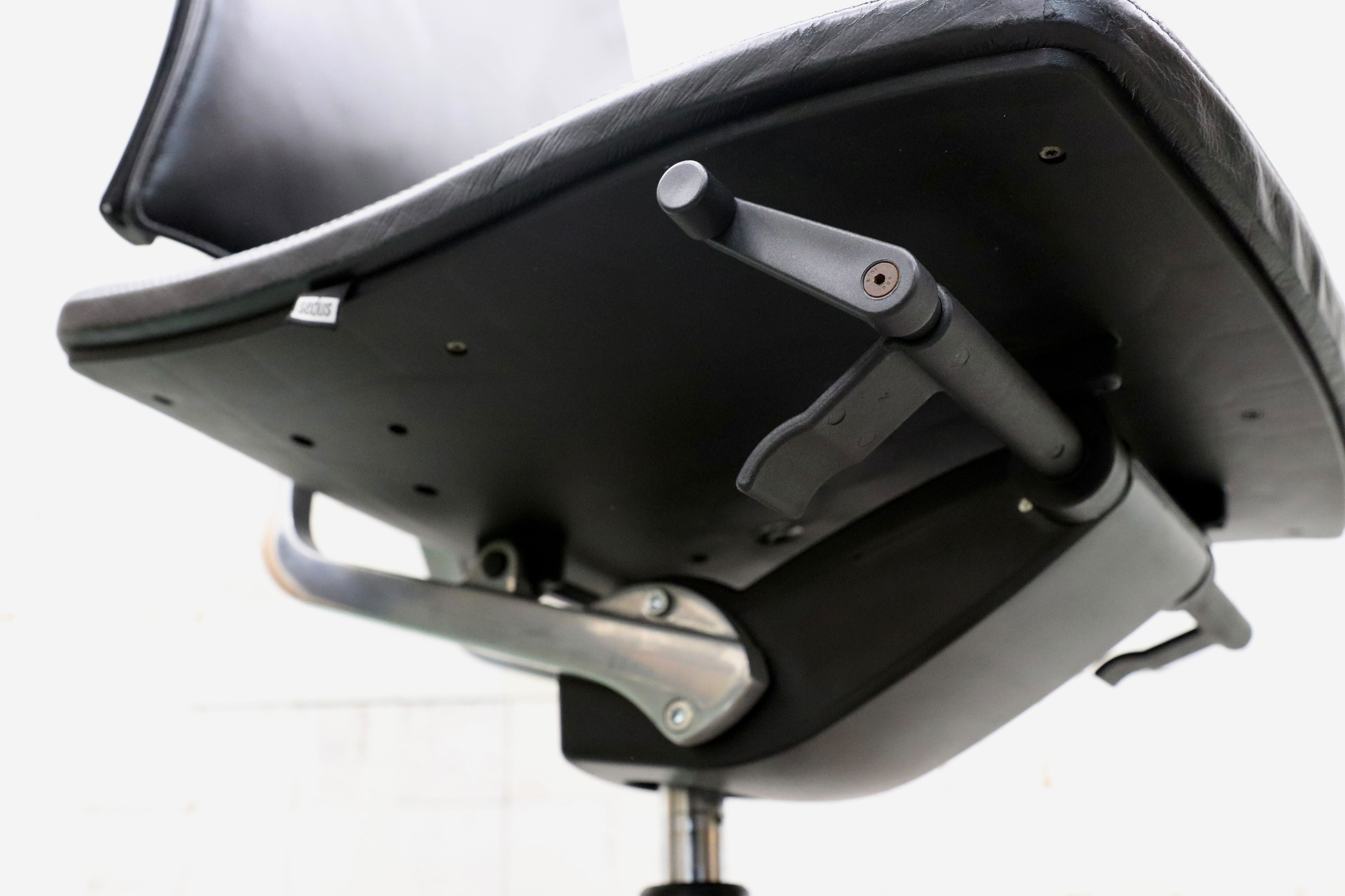 GMGF56D○sedus / セダス OPEN UP オープンアップ デスクチェア アームレス 本革 黒 書斎椅子 オフィスチェア ドイツ ヤマギワ 約30万