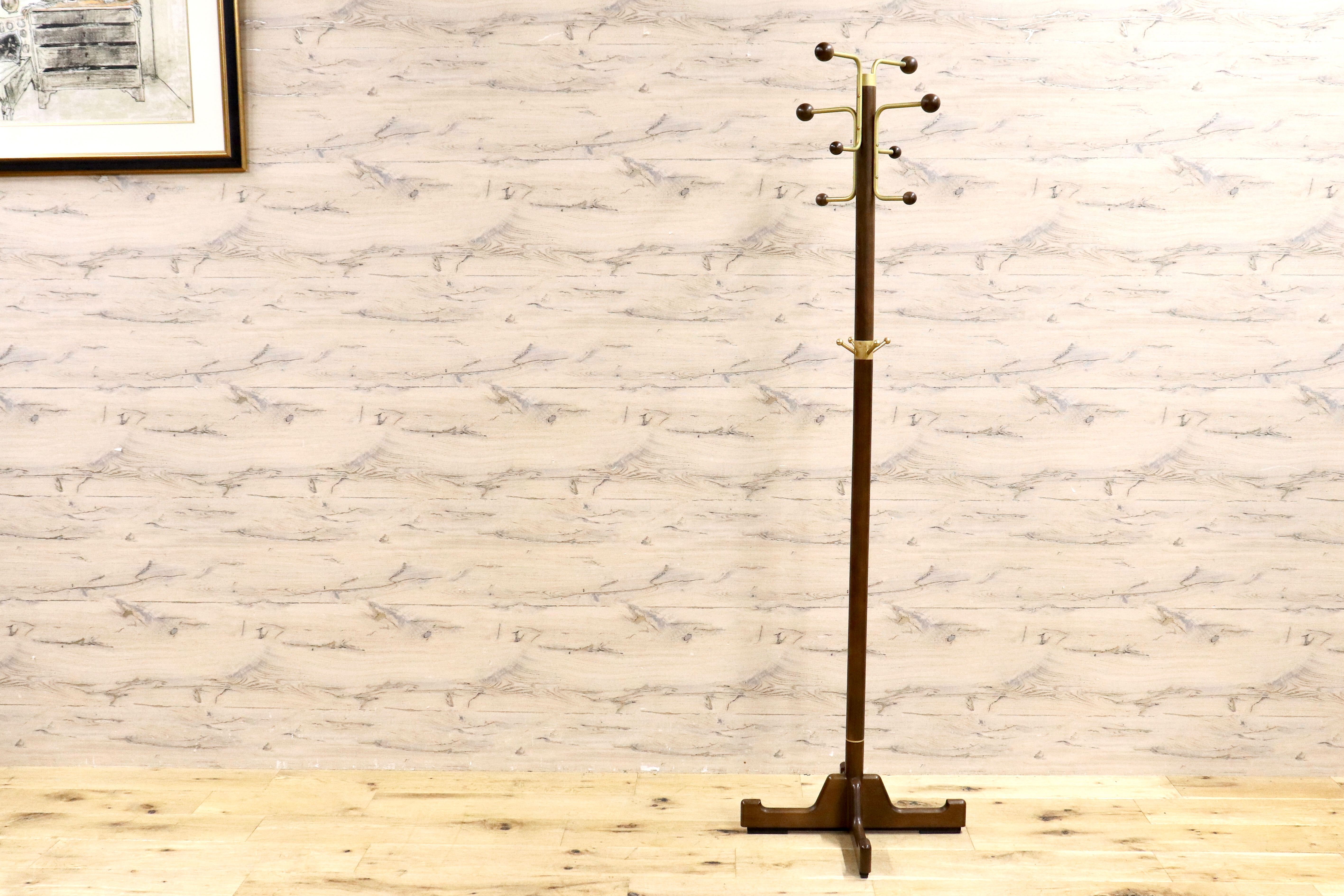 GMIS280○karimoku / カリモク コロニアル コートハンガー ポールハンガー 帽子掛け ミッドセンチュリー ヴィンテージ 国産家具