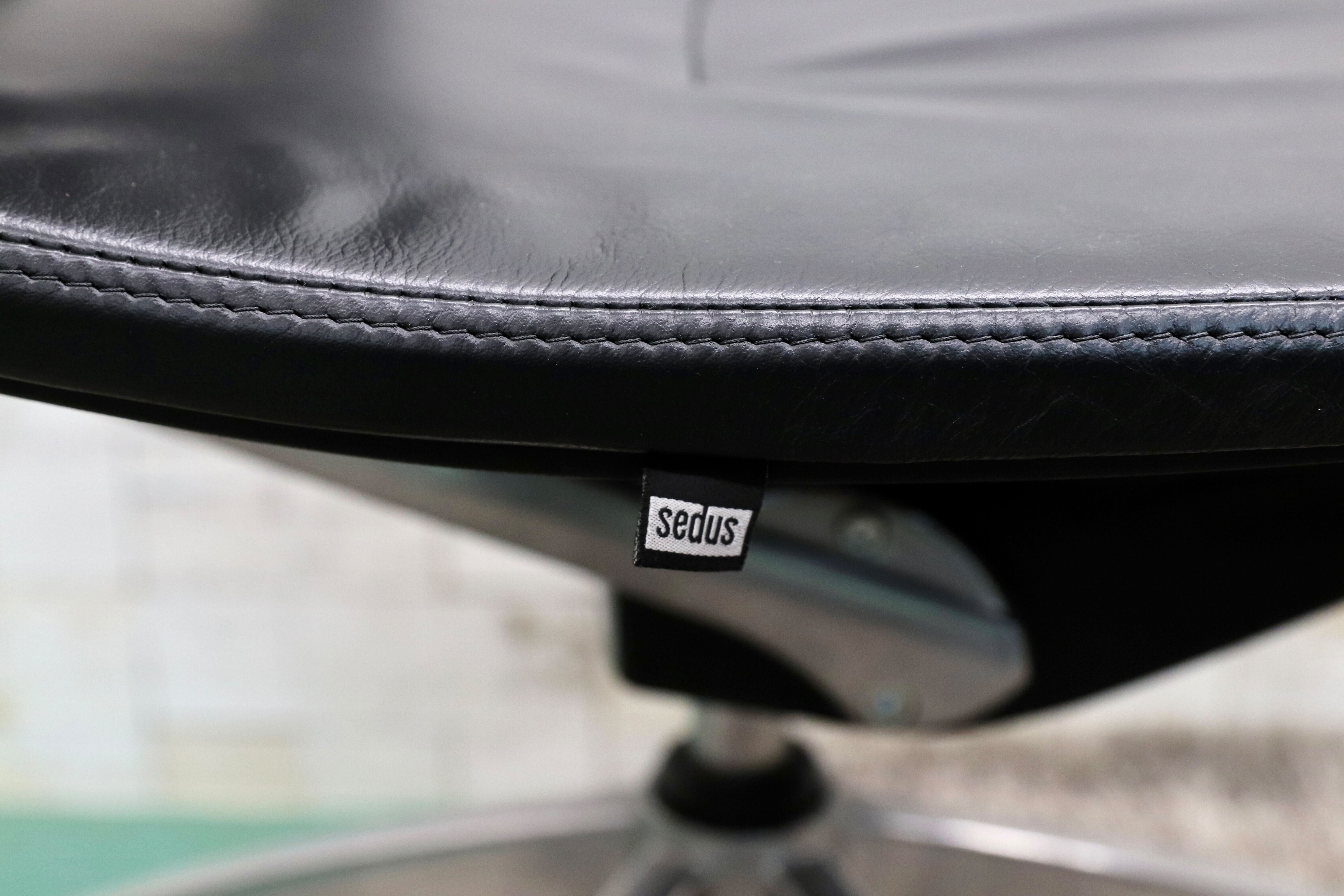 GMGF56E○sedus / セダス OPEN UP オープンアップ デスクチェア アームレス 本革 黒 書斎椅子 オフィスチェア ドイツ ヤマギワ 約30万