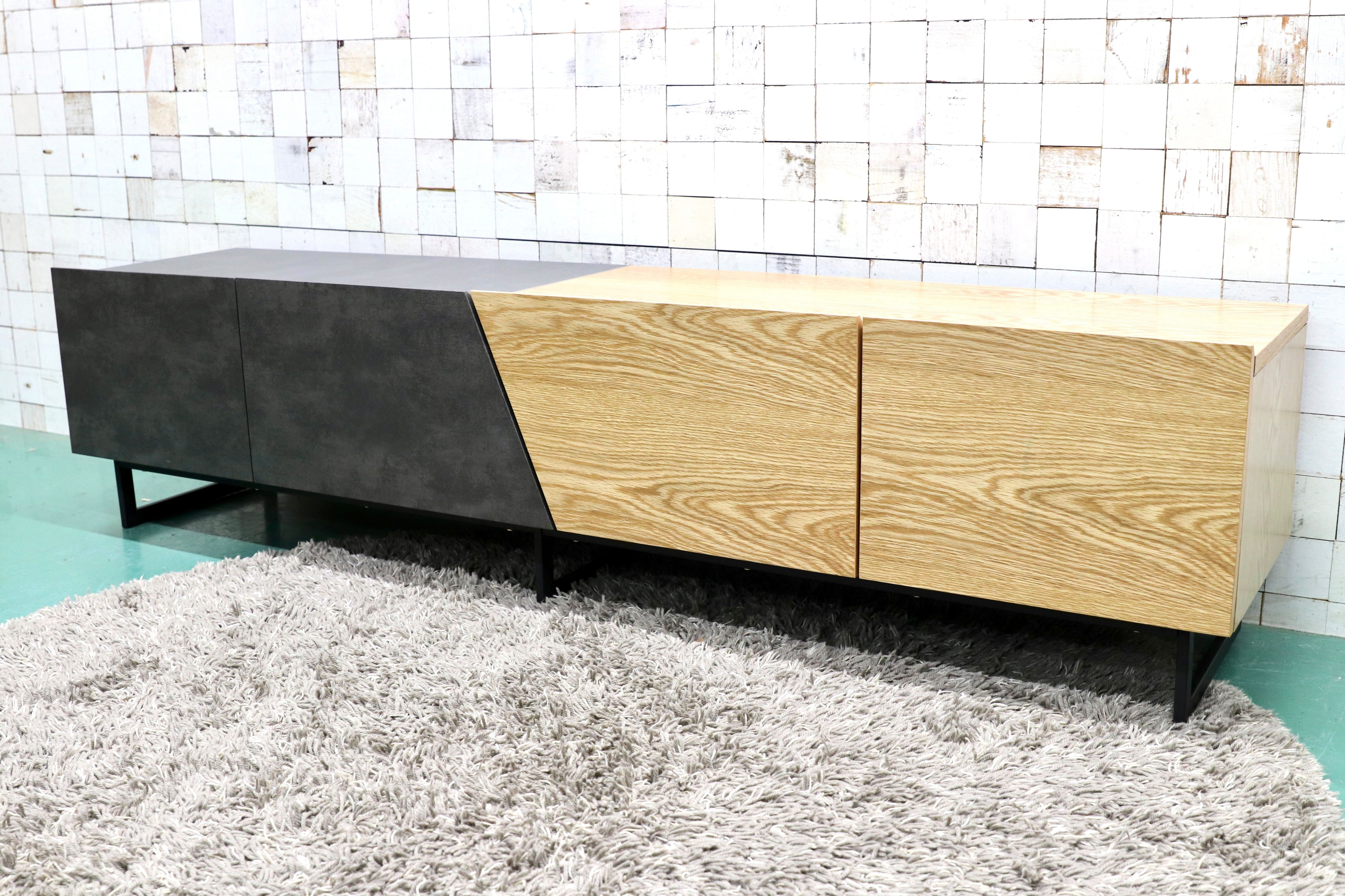 GMGO26○SPELL / スペル テレビボード TVボード AVボード オーク×セラミック 北欧モダン インダストリアル 定価9.35万 展示未使用品