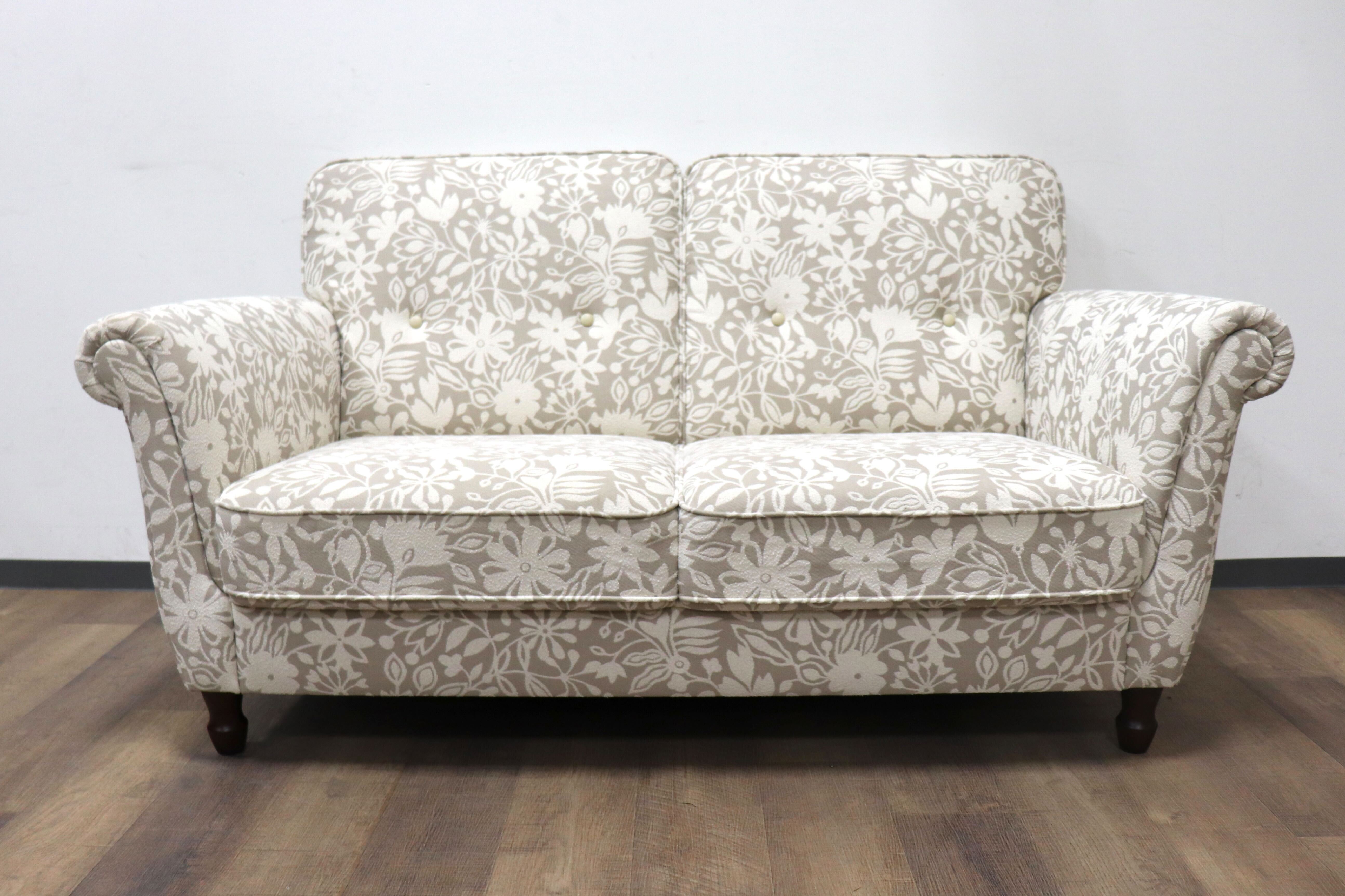 GMHK123○maruni / マルニ 地中海 2人掛けソファ ラブソファ 2シーター 長椅子 ファブリック 花柄 エレガント クラシック ヨーロピアン