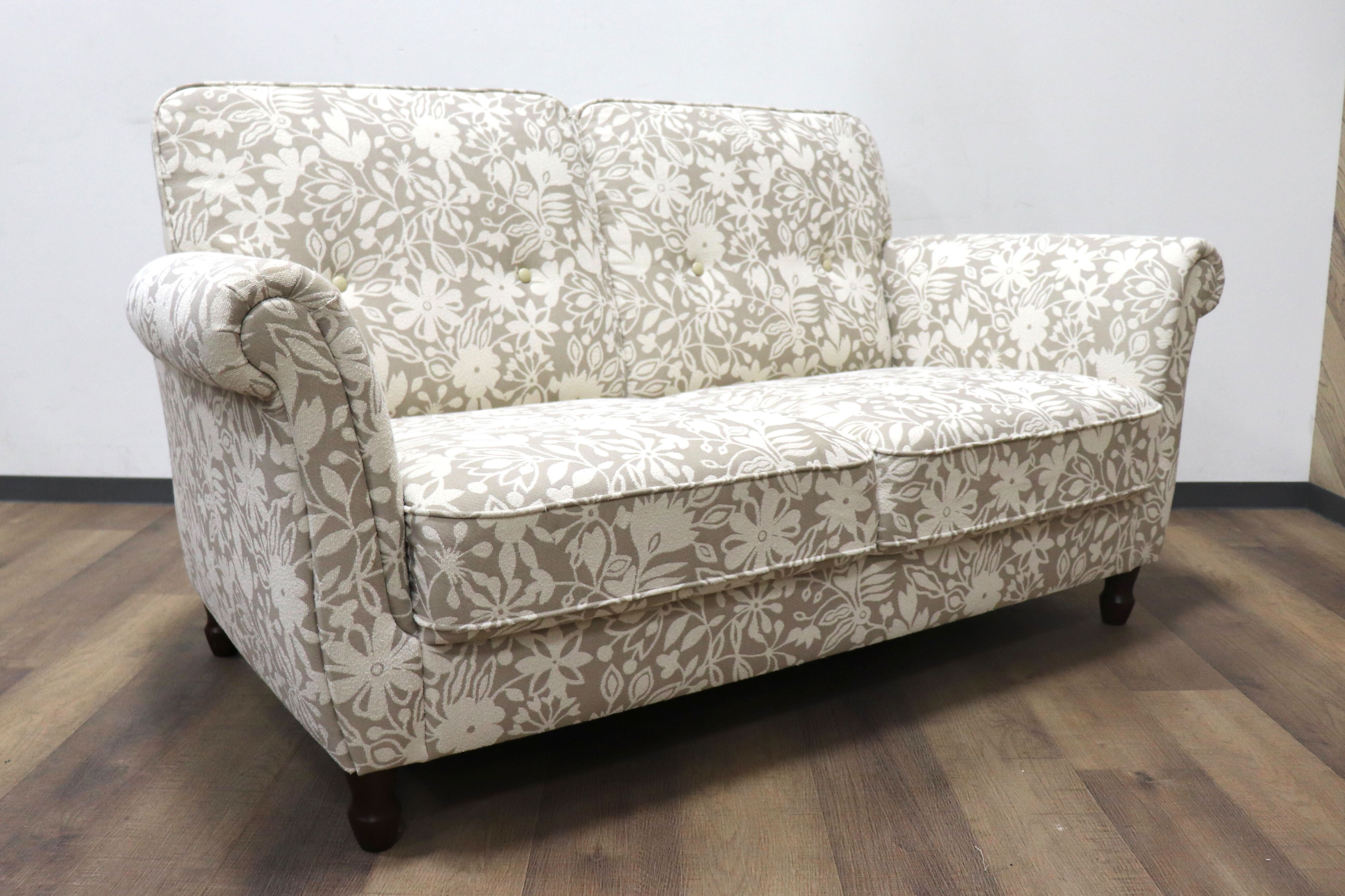 GMHK123○maruni / マルニ 地中海 2人掛けソファ ラブソファ 2シーター 長椅子 ファブリック 花柄 エレガント クラシック ヨーロピアン