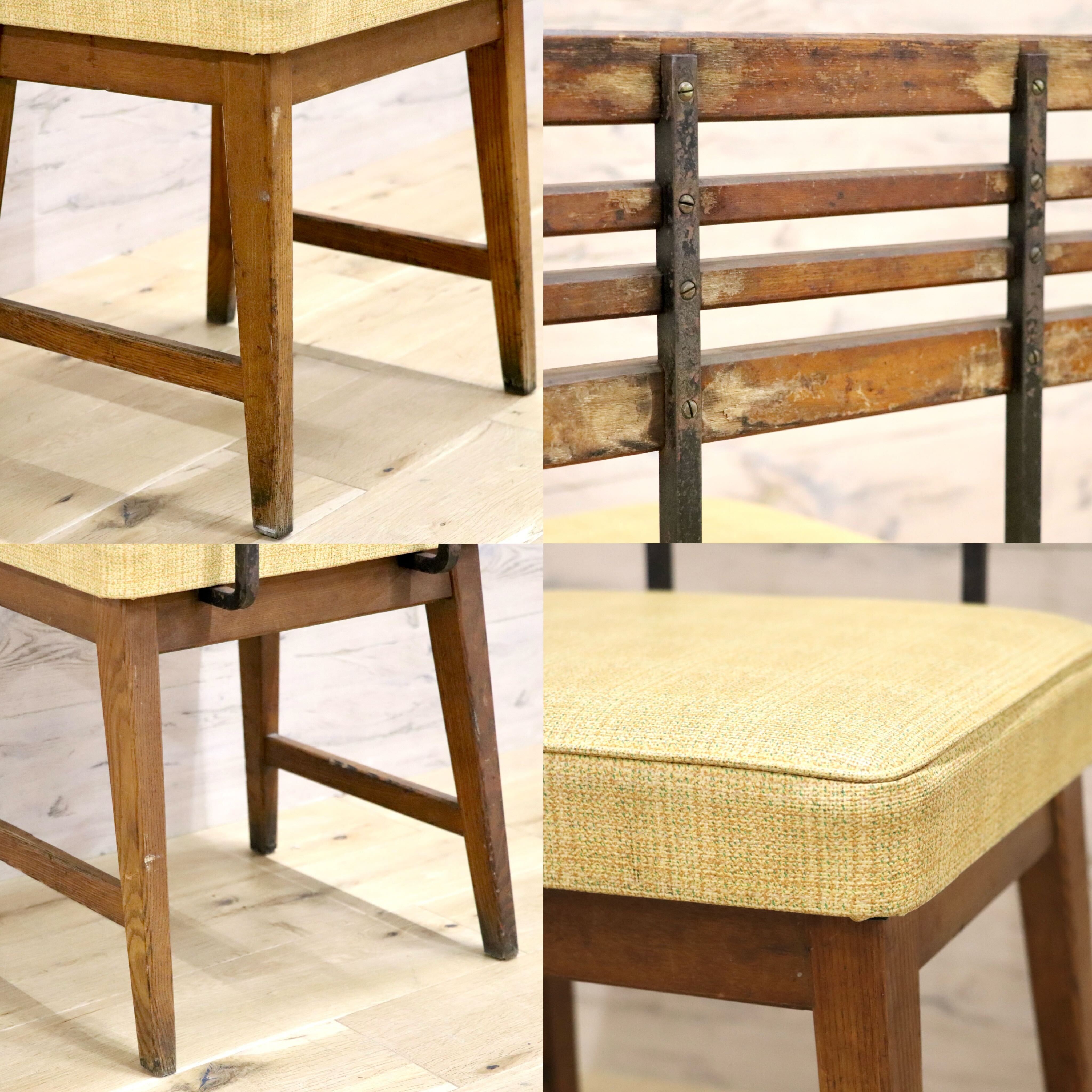 GMIS495F○アンティーク 北欧スタイル ヴィンテージ ダイニングチェア デスクチェア コンパクトチェア 木製 ビニールレザー レトロ カフェ