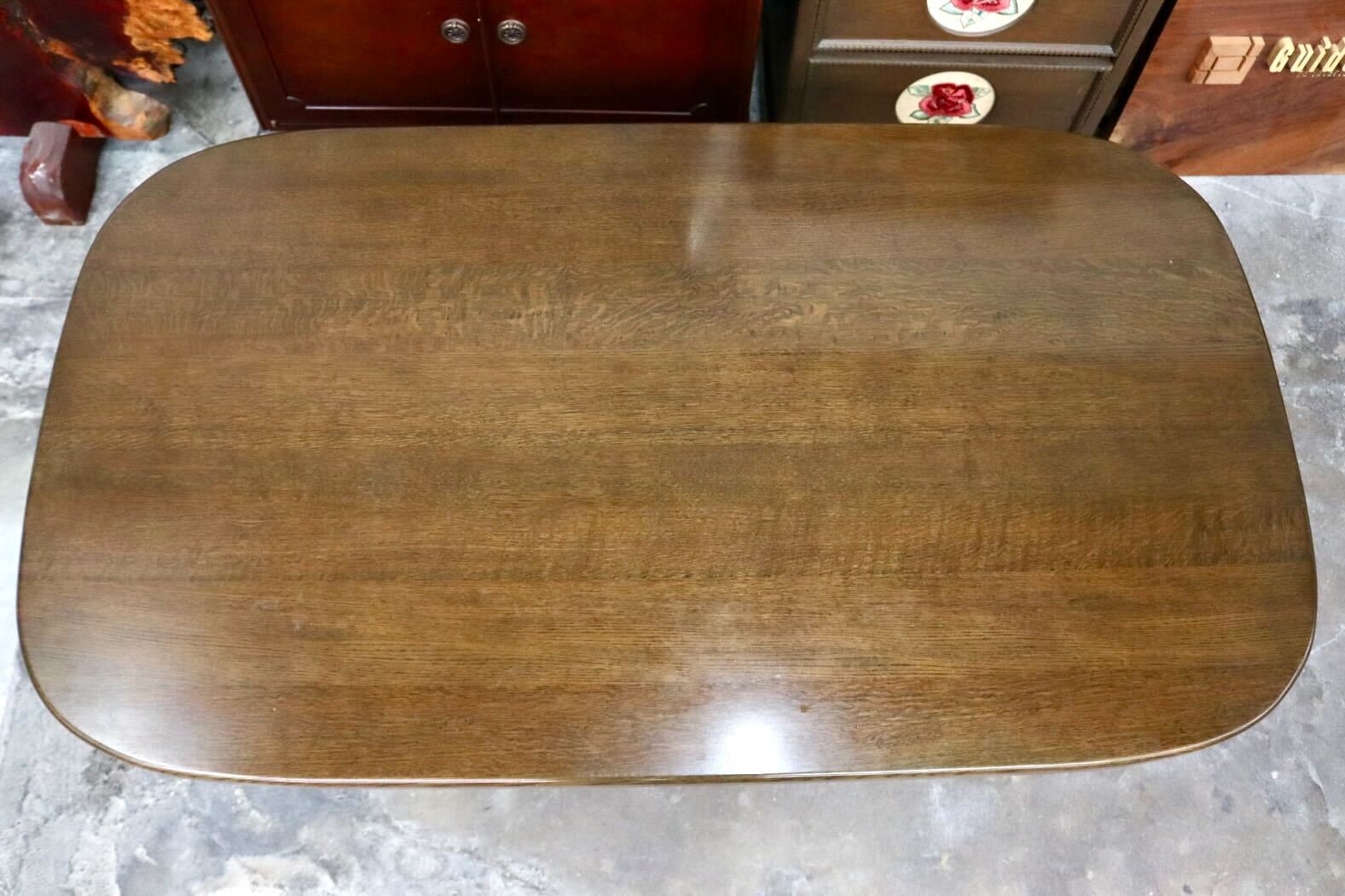 GMJS73○ オーク無垢材 ダイニングテーブル 食卓テーブル 作業台 机 レトロ カントリー 検) 永田良介商店 神戸洋家具