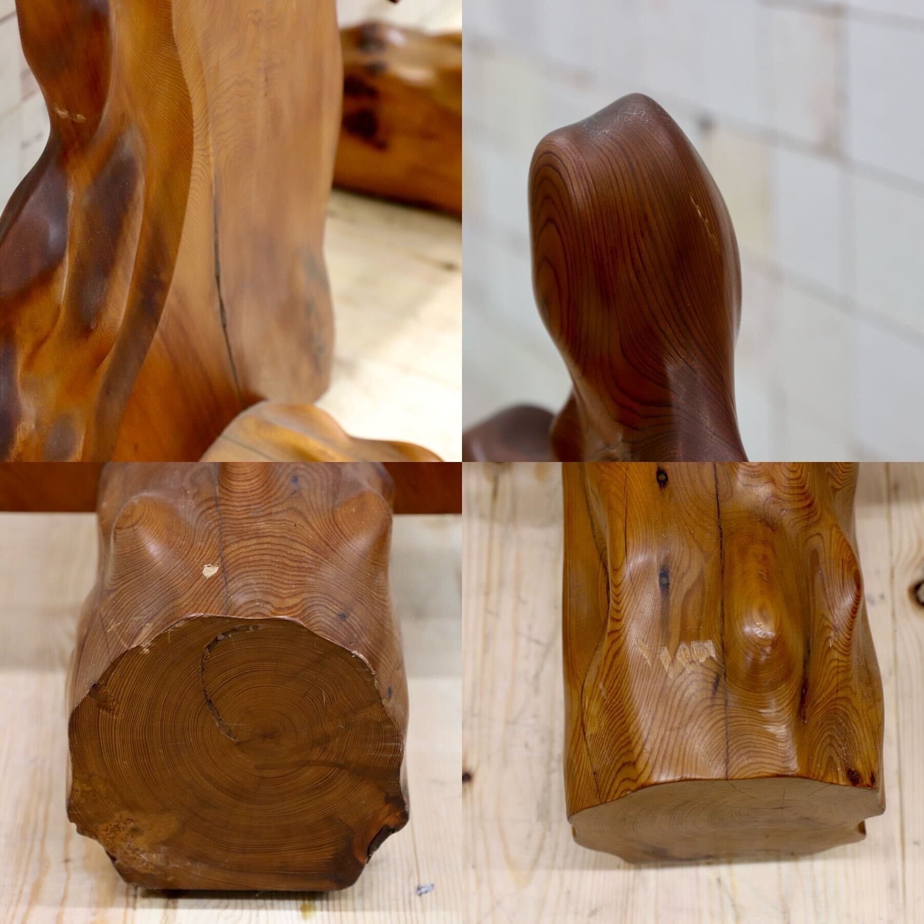 GMFS354○世界遺産屋久杉 衝立 パーテーション 和室飾 オブジェ 天然木 和家具 レトロ アンティーク 工芸品 変木 インテリア