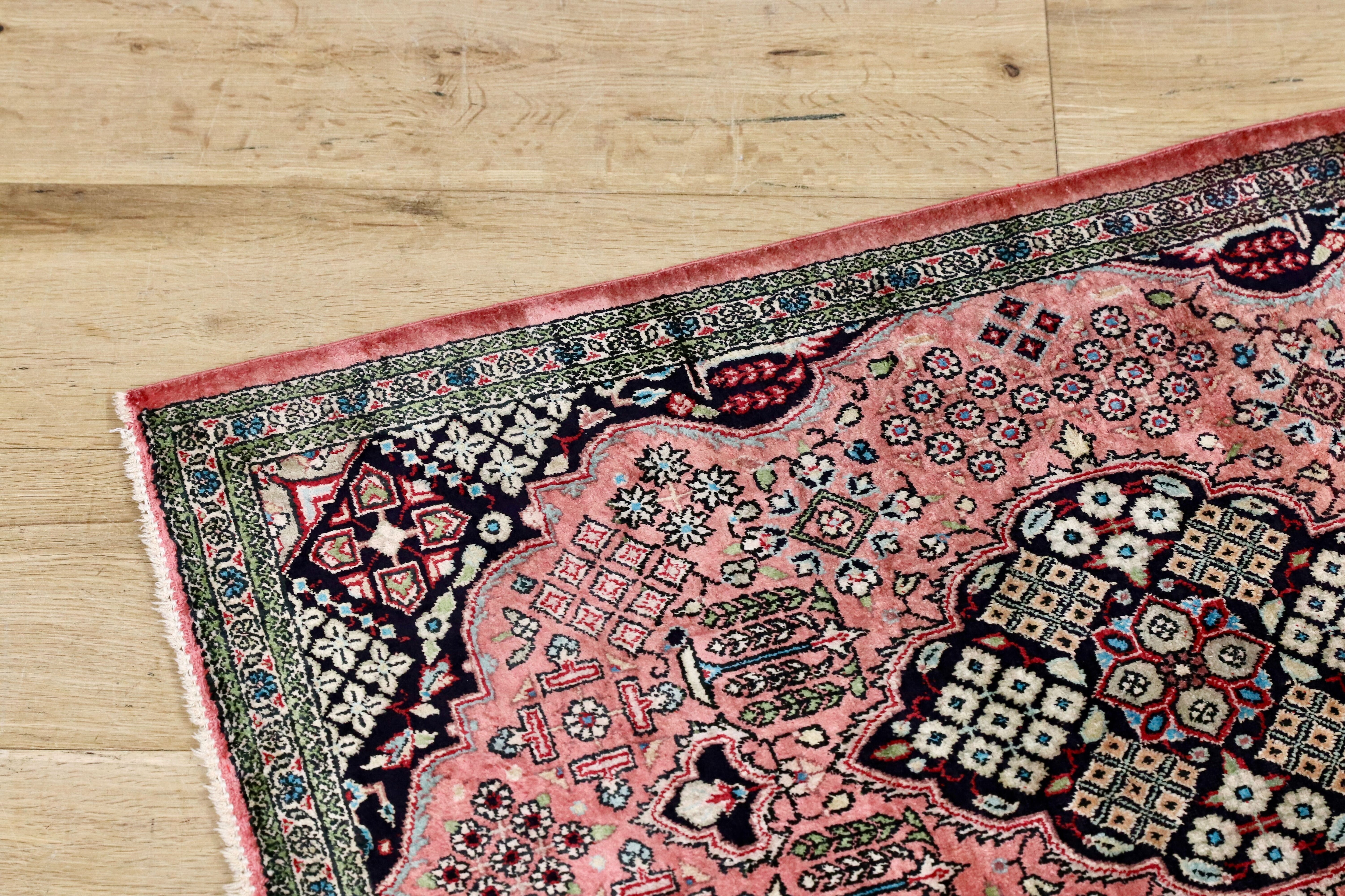 GMHH386B○ペルシャ絨毯 ラグ カーペット 伝統工芸 アンティーク シルク