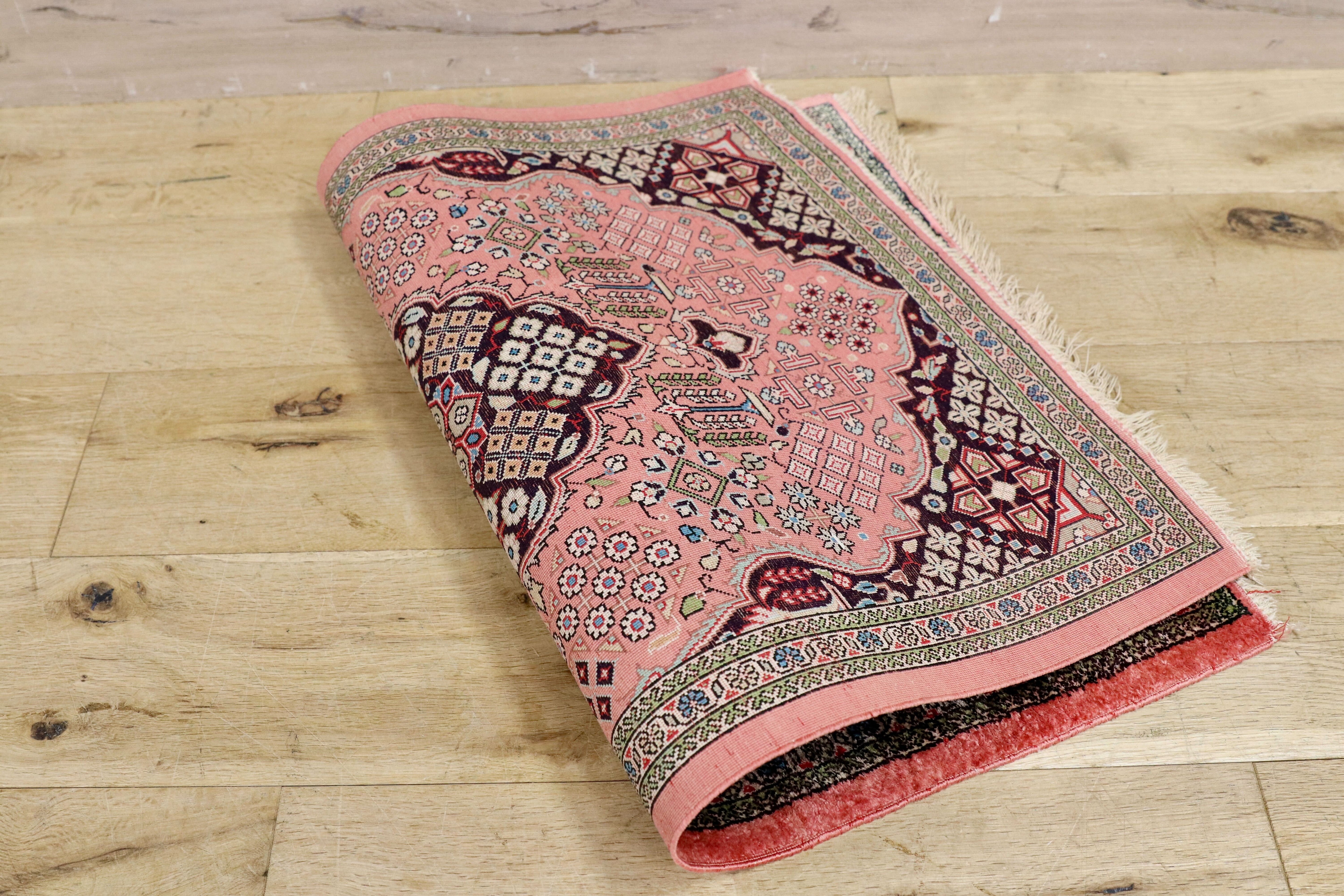 GMHH386B○ペルシャ絨毯 ラグ カーペット 伝統工芸 アンティーク シルク