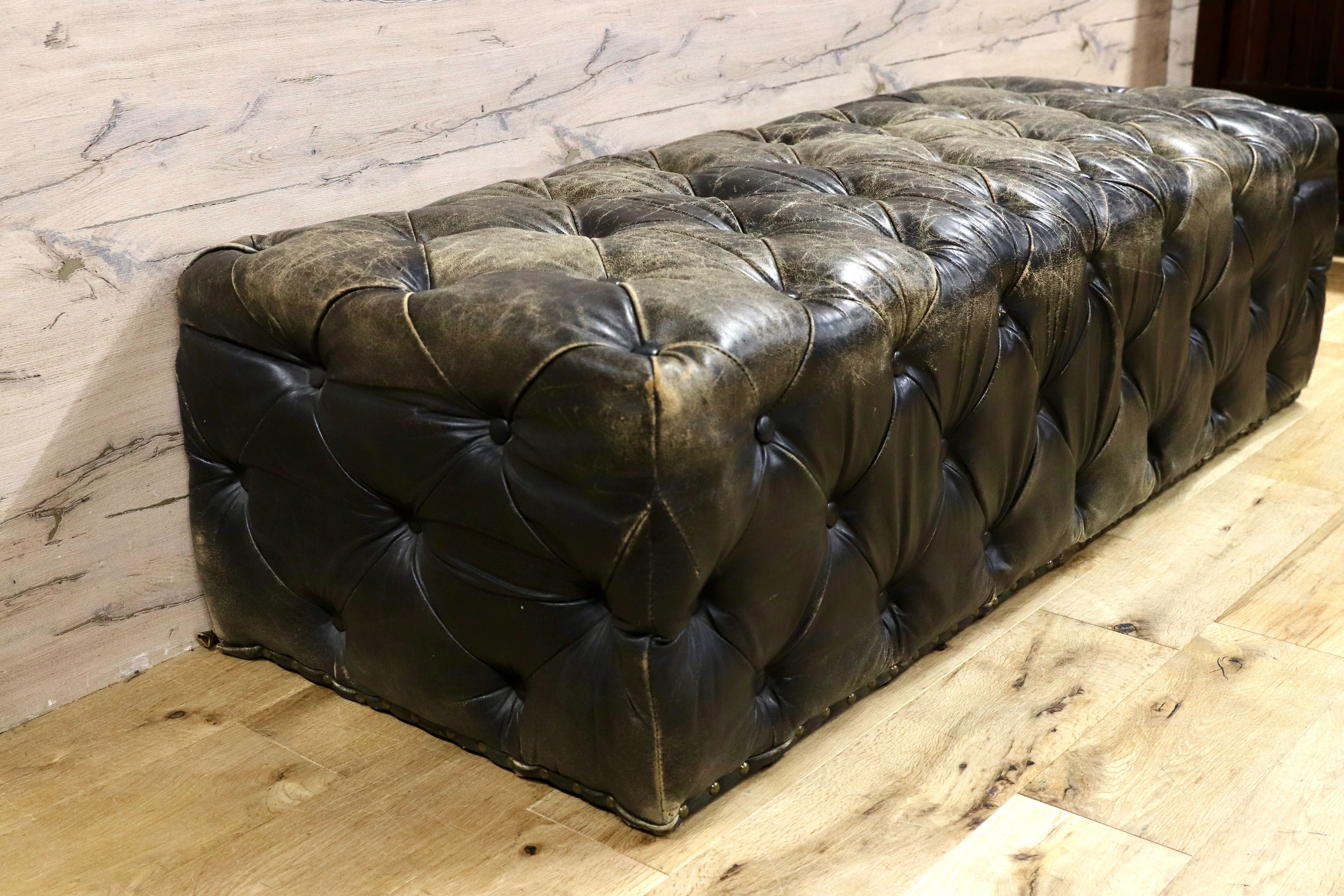 GMHK182○HALO / ハロ LORD DIGSBY LARGE OTTOMAN ロードディグズビー ラージ オットマン 総本革 ヴィンテージ 英国 定価19.1万