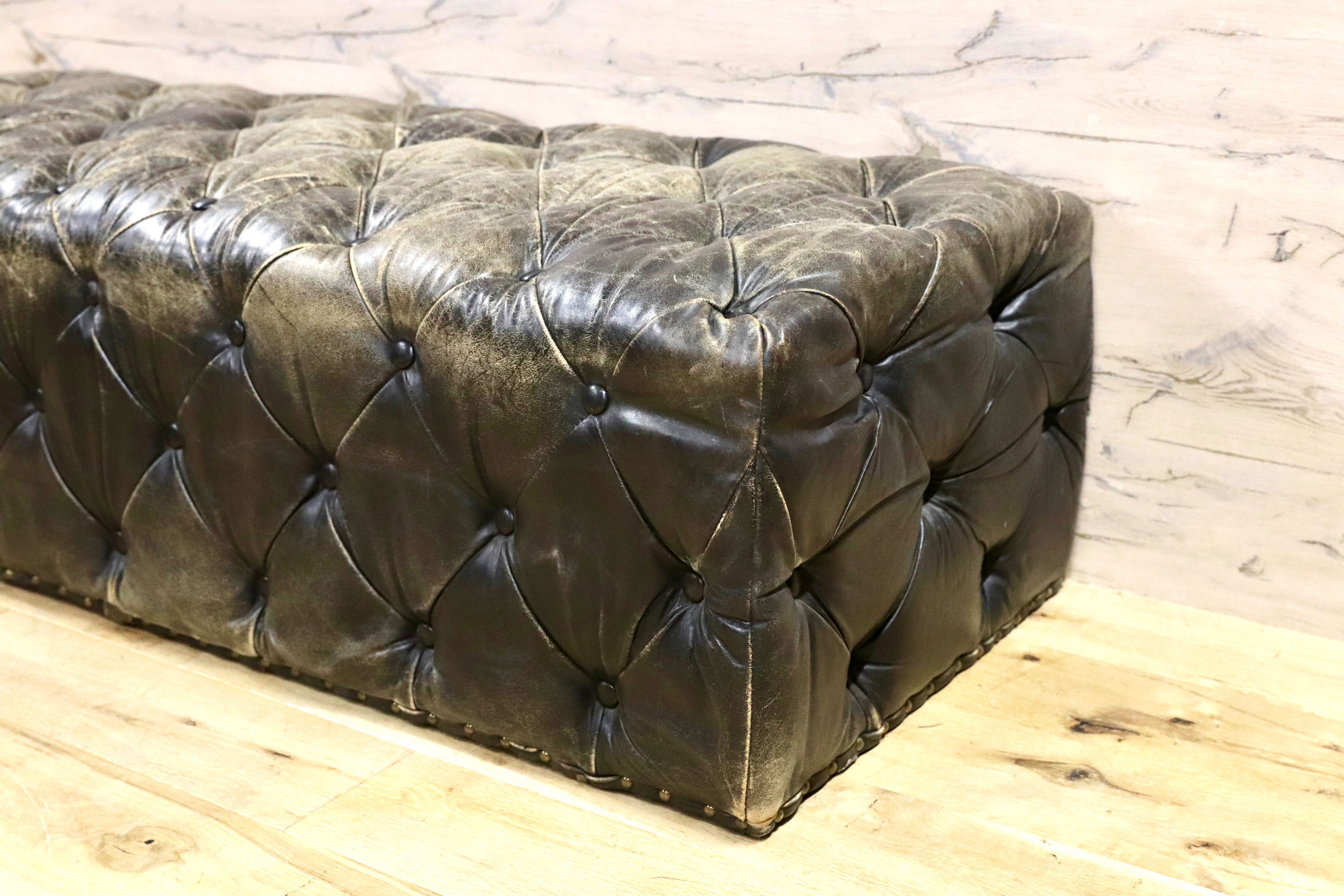 GMHK182○HALO / ハロ LORD DIGSBY LARGE OTTOMAN ロードディグズビー ラージ オットマン 総本革 ヴィンテージ 英国 定価19.1万