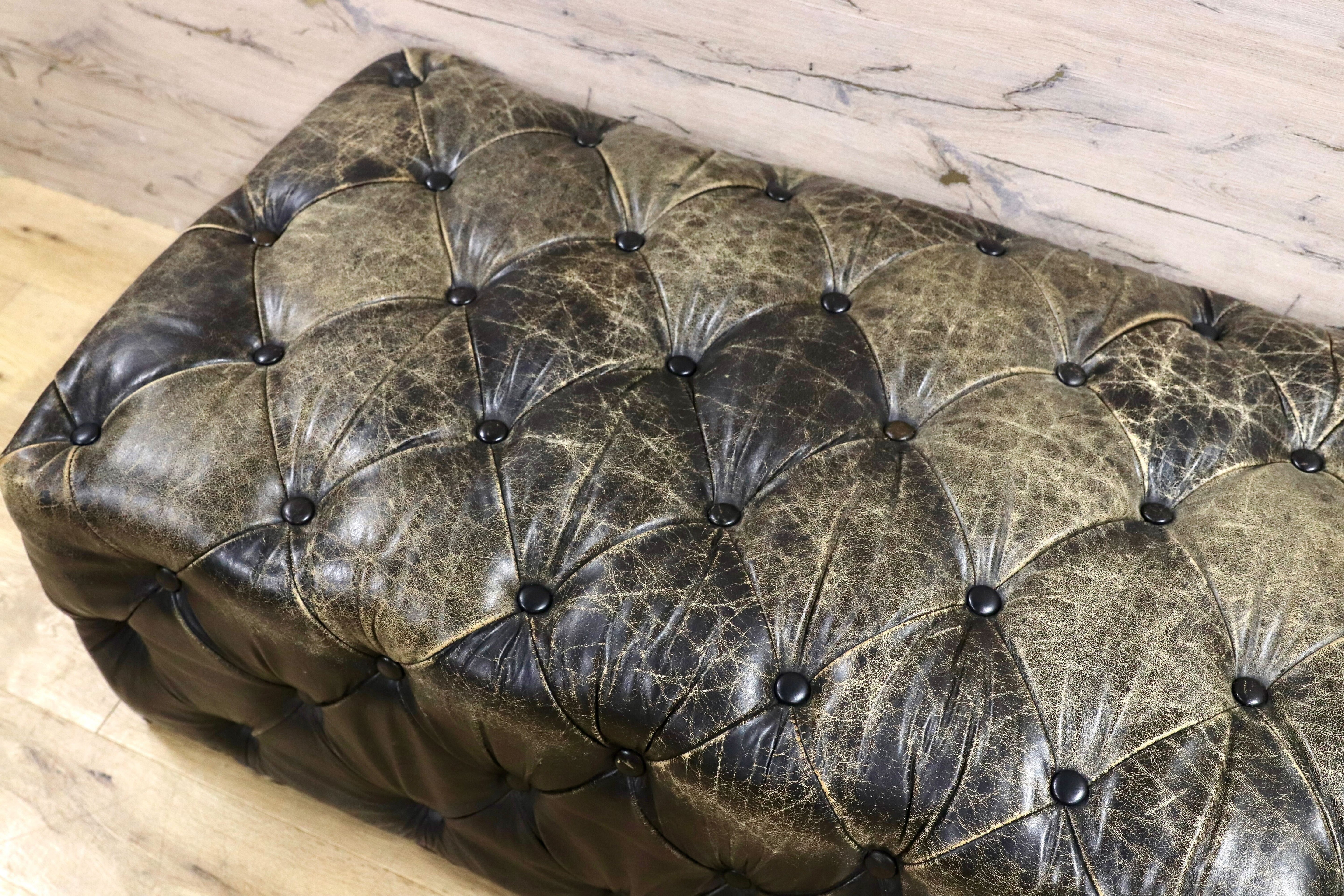 GMHK182○HALO / ハロ LORD DIGSBY LARGE OTTOMAN ロードディグズビー ラージ オットマン 総本革 ヴィンテージ 英国 定価19.1万