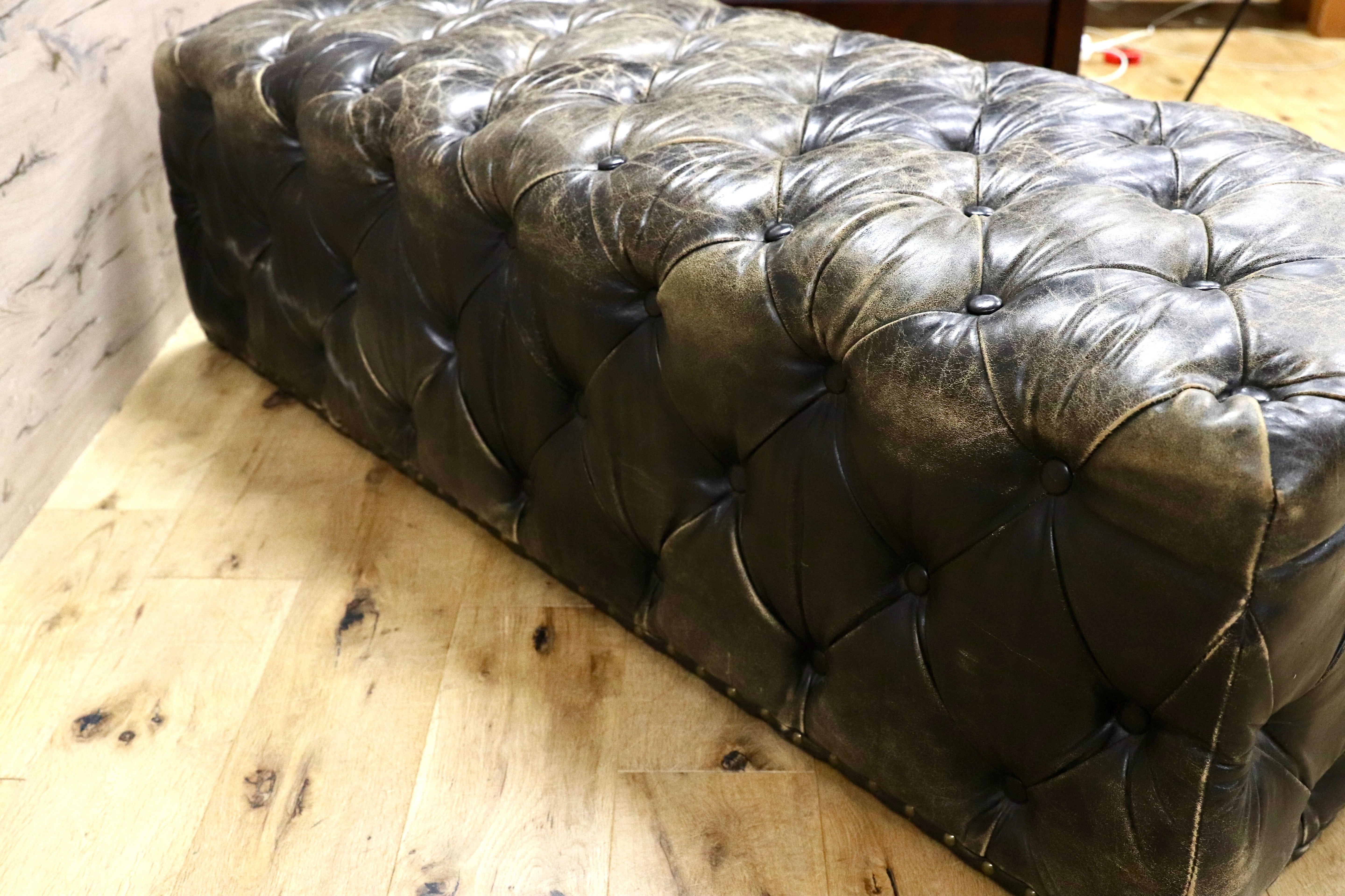 GMHK182○HALO / ハロ LORD DIGSBY LARGE OTTOMAN ロードディグズビー ラージ オットマン 総本革 ヴィンテージ 英国 定価19.1万