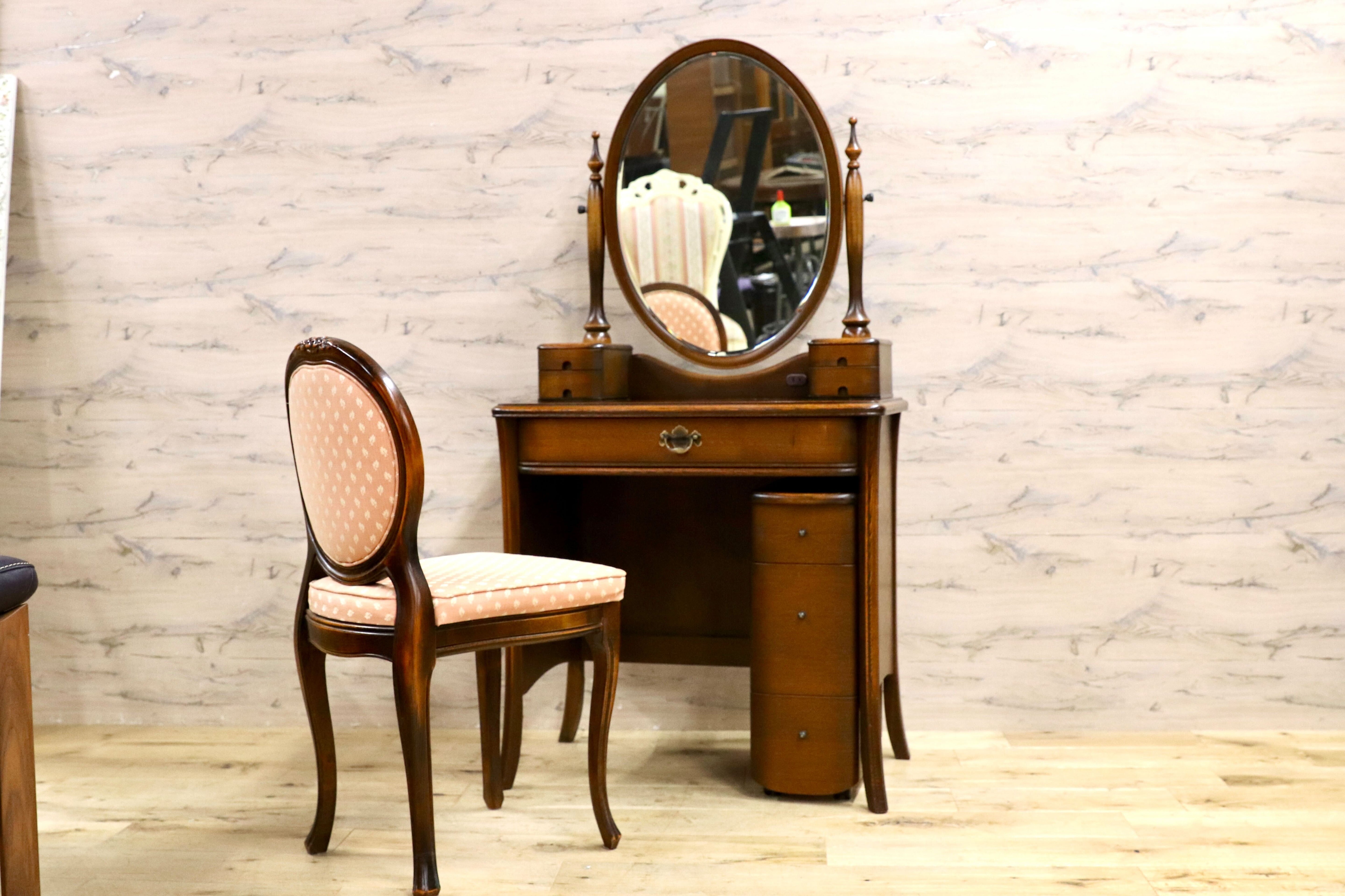 GMIS410○松永工房 カンティーニュ アルバ ドレッサー 鏡台 化粧台 3点セット IDC大塚家具 クラシック エレガント 定価約28万