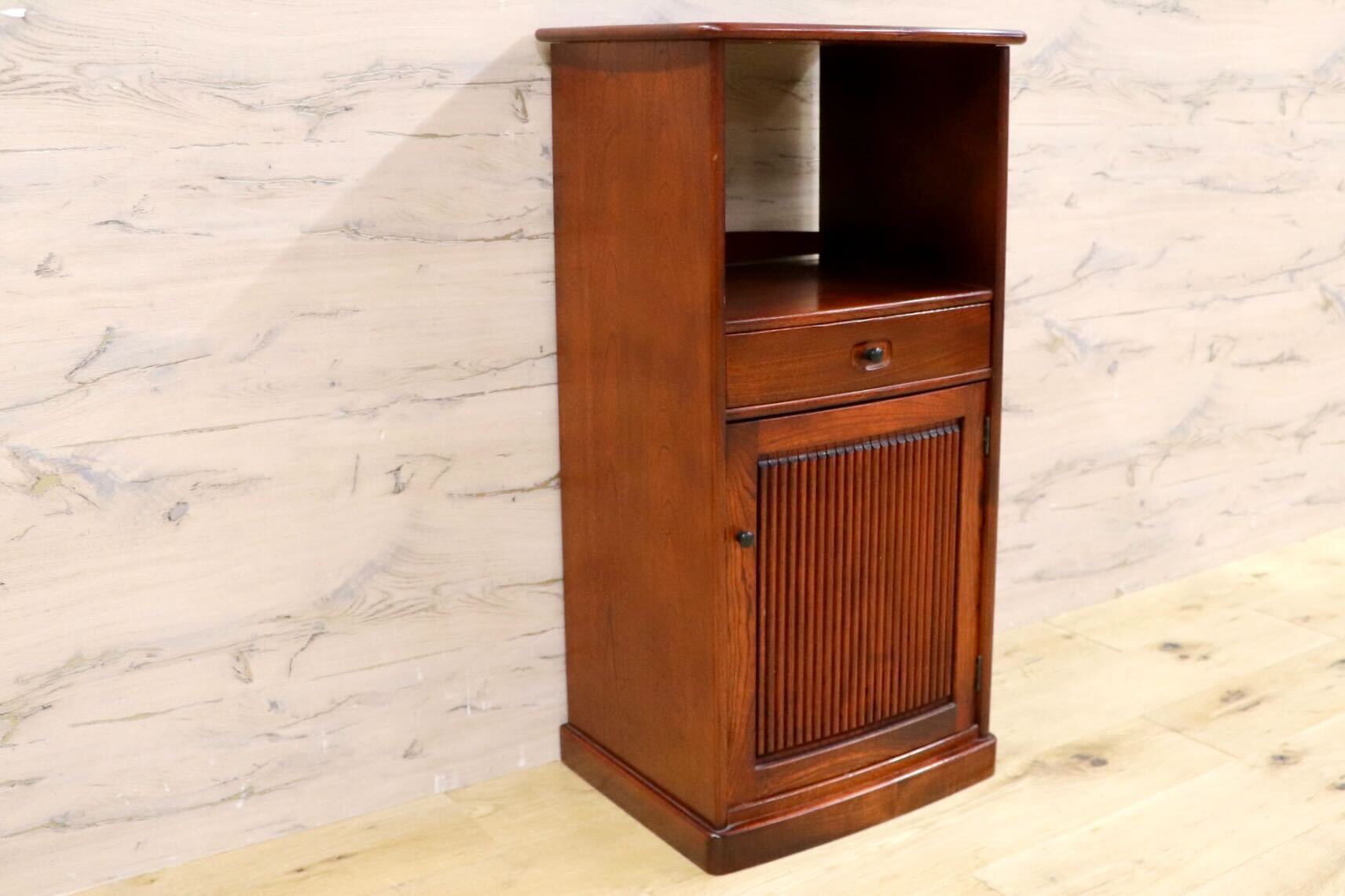 GMHS500○karimoku / カリモク 電話台 FAX台 花台 飾り棚 リビング収納 引出し レトロ 国産家具