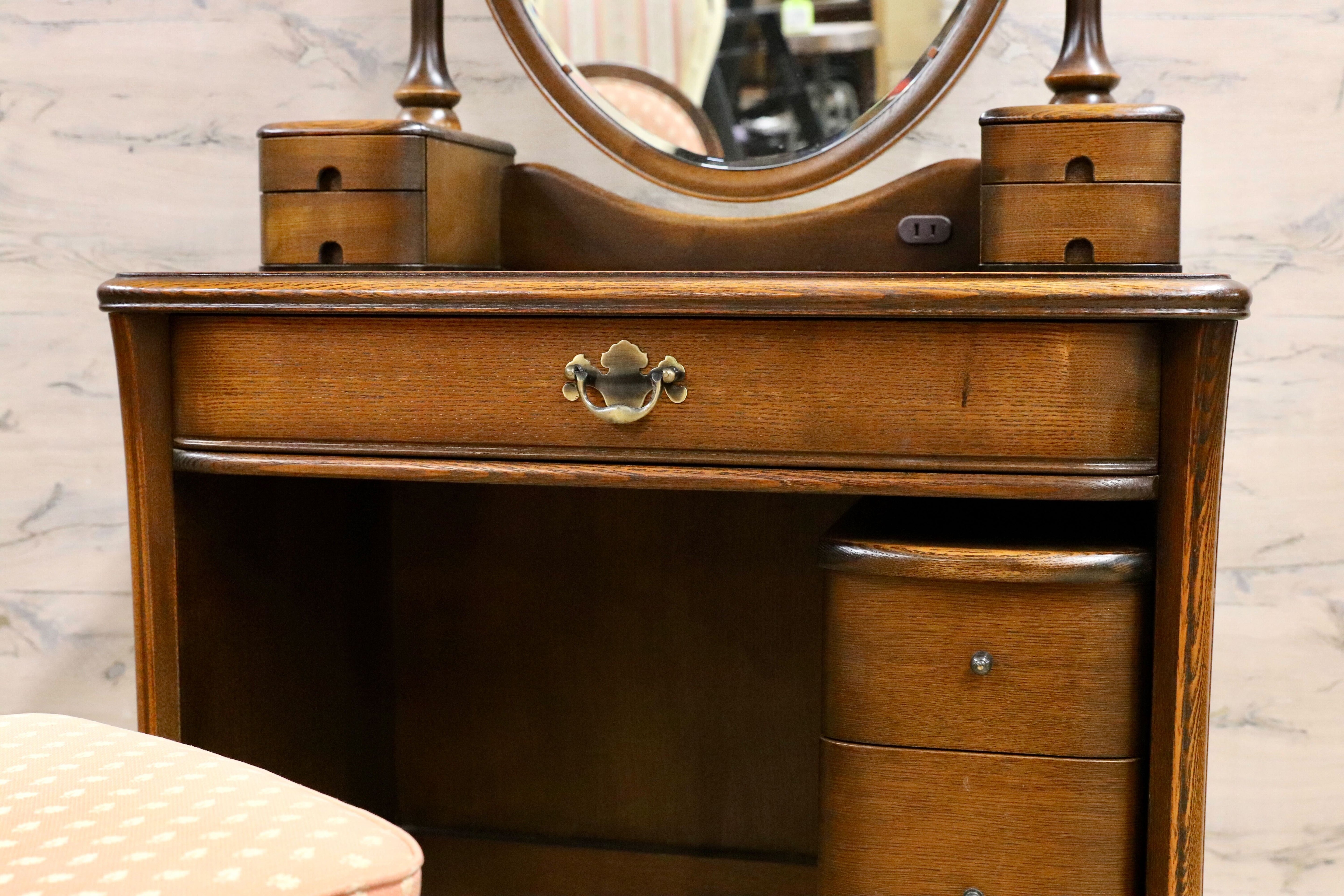 GMIS410○松永工房 カンティーニュ アルバ ドレッサー 鏡台 化粧台 3点セット IDC大塚家具 クラシック エレガント 定価約28万