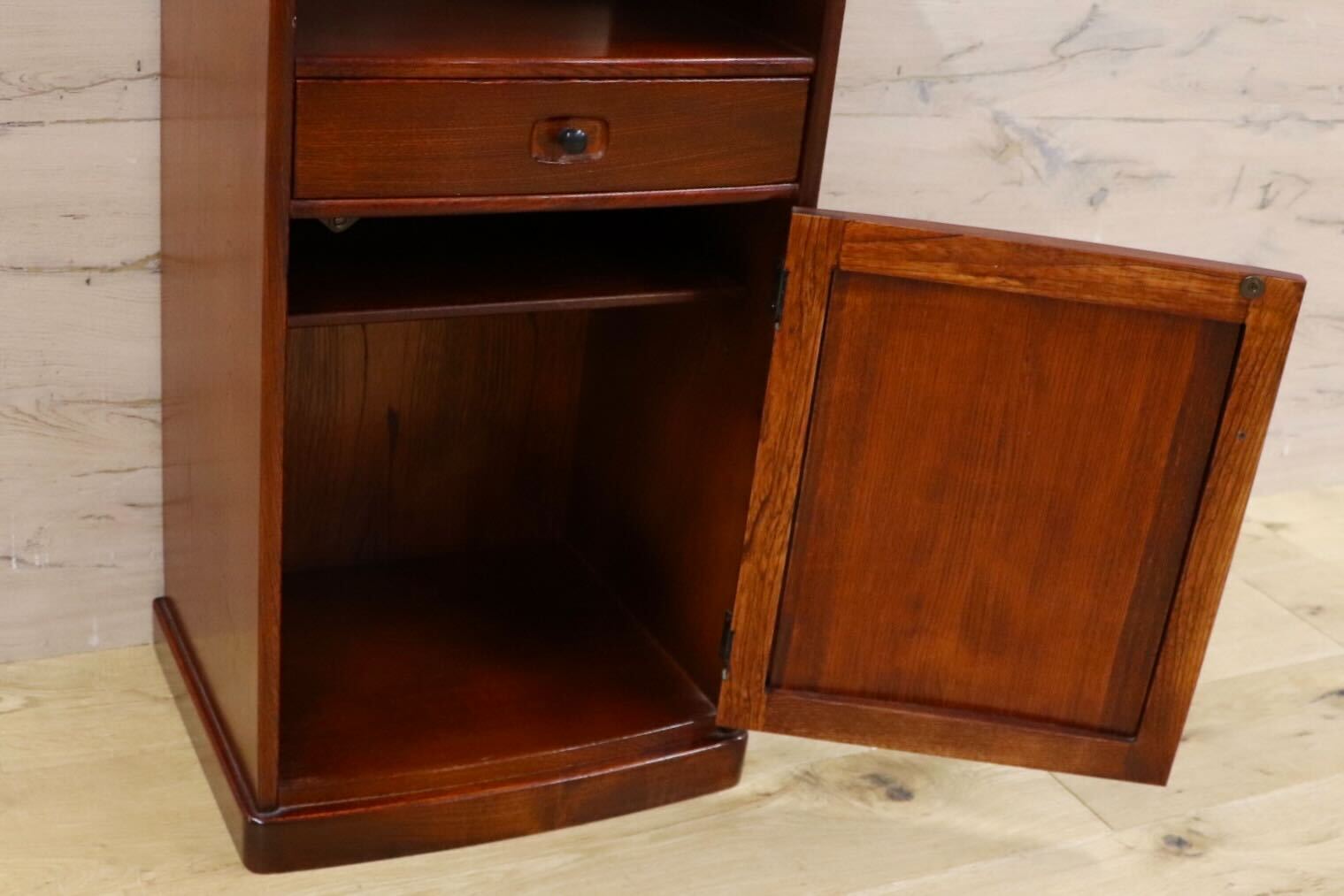 GMHS500○karimoku / カリモク 電話台 FAX台 花台 飾り棚 リビング収納 引出し レトロ 国産家具