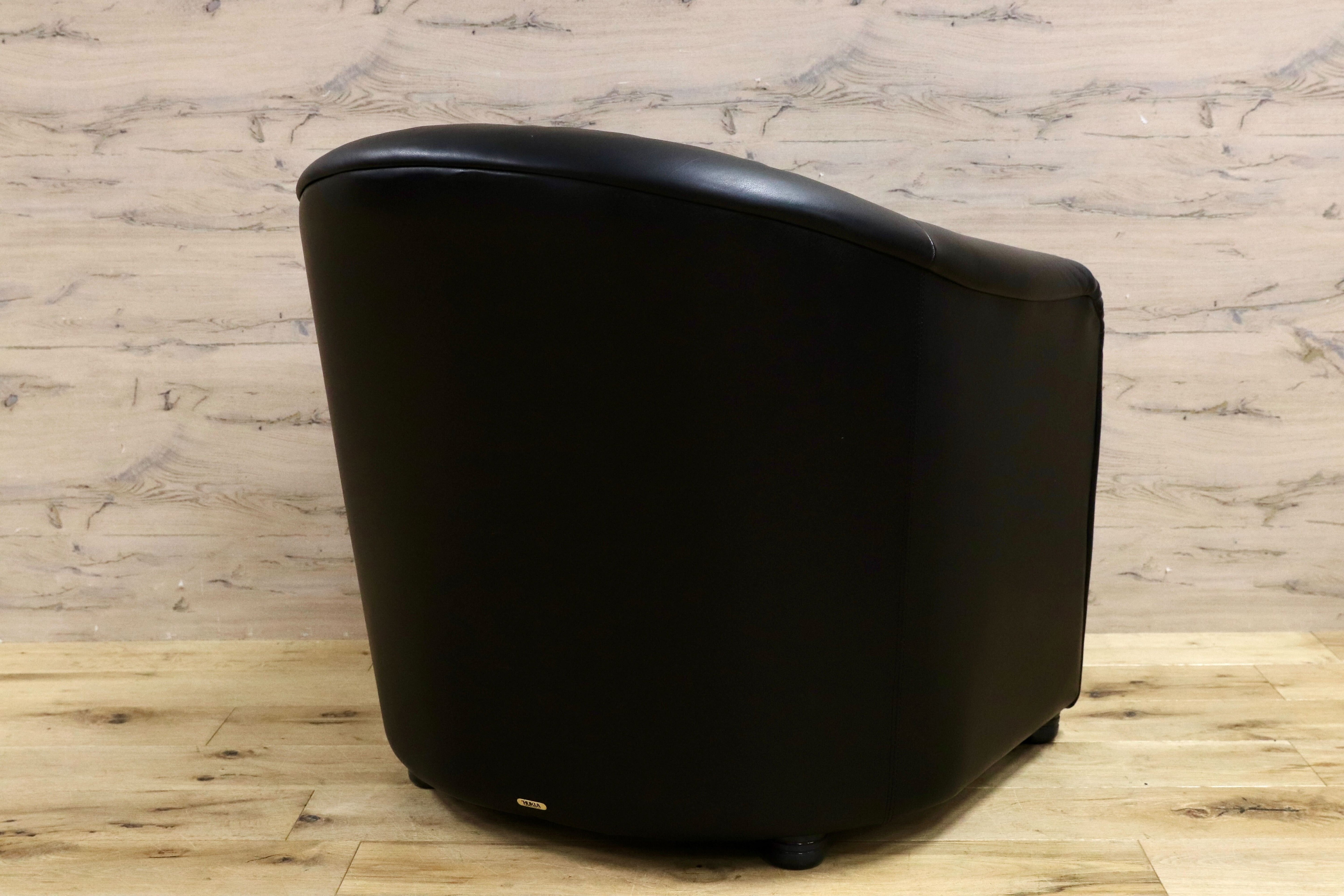 GMHN385K○HUKLA / フクラ 1人掛けソファ ラウンジチェア パーソナルチェア 黒 総革 IDC大塚家具 デザイナーズ ドイツ 約23万