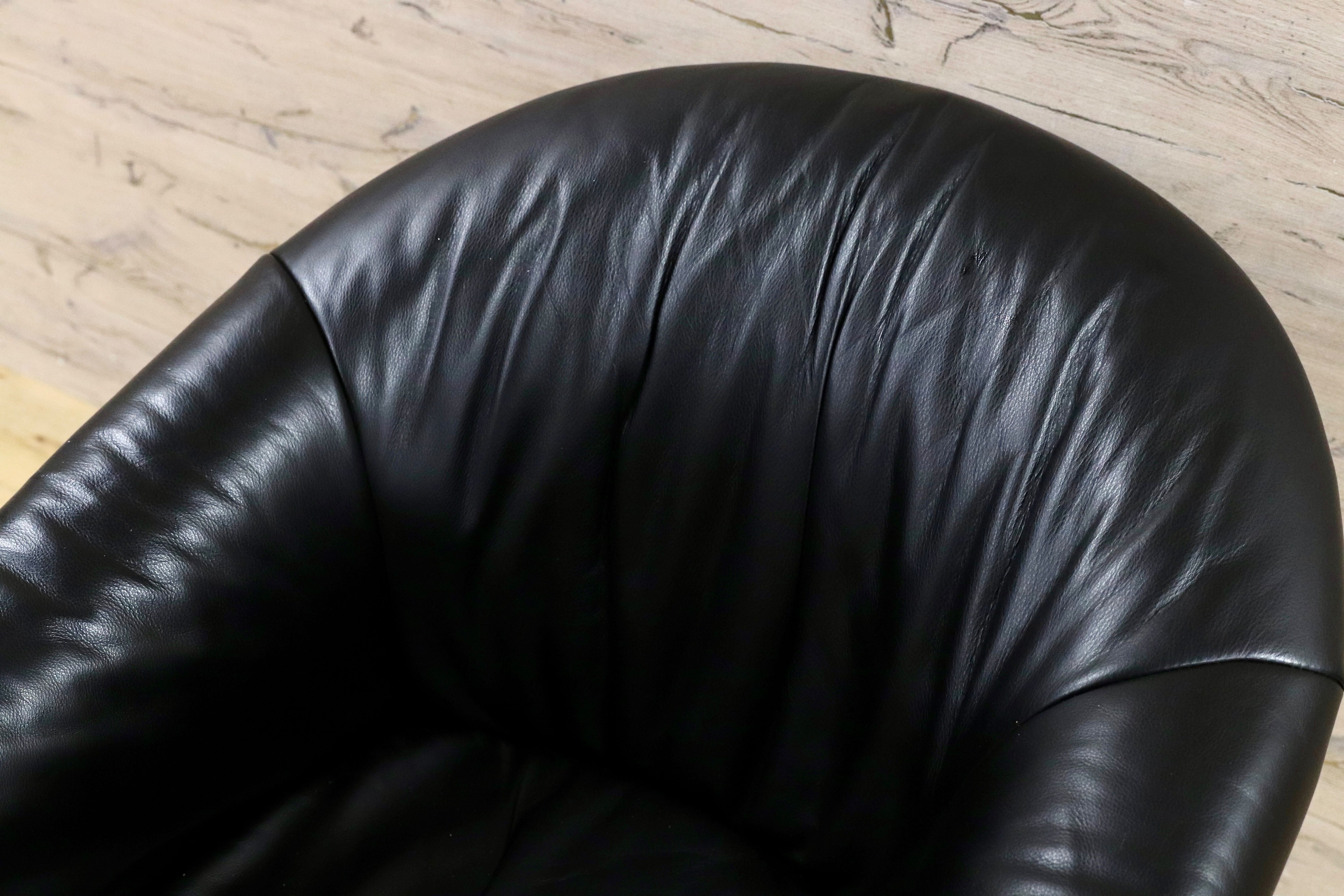 GMHN385L○HUKLA / フクラ 1人掛けソファ ラウンジチェア パーソナルチェア 黒 総革 IDC大塚家具 デザイナーズ ドイツ 約23万