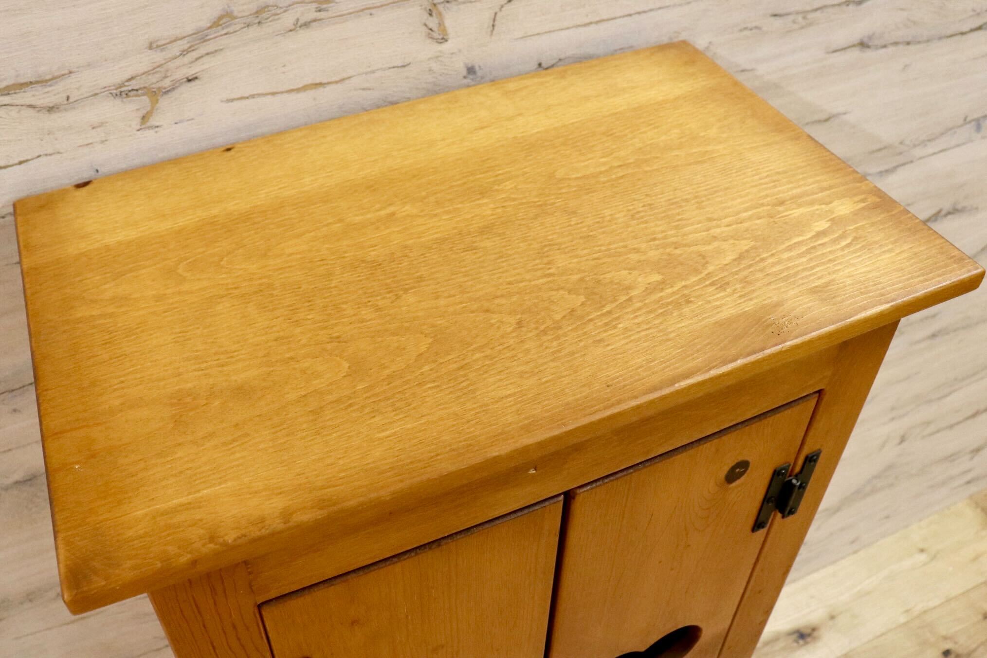 GMIH267○カントリー調 キャビネット 飾り棚 収納 ハート パイン材 ナチュラル カントリー