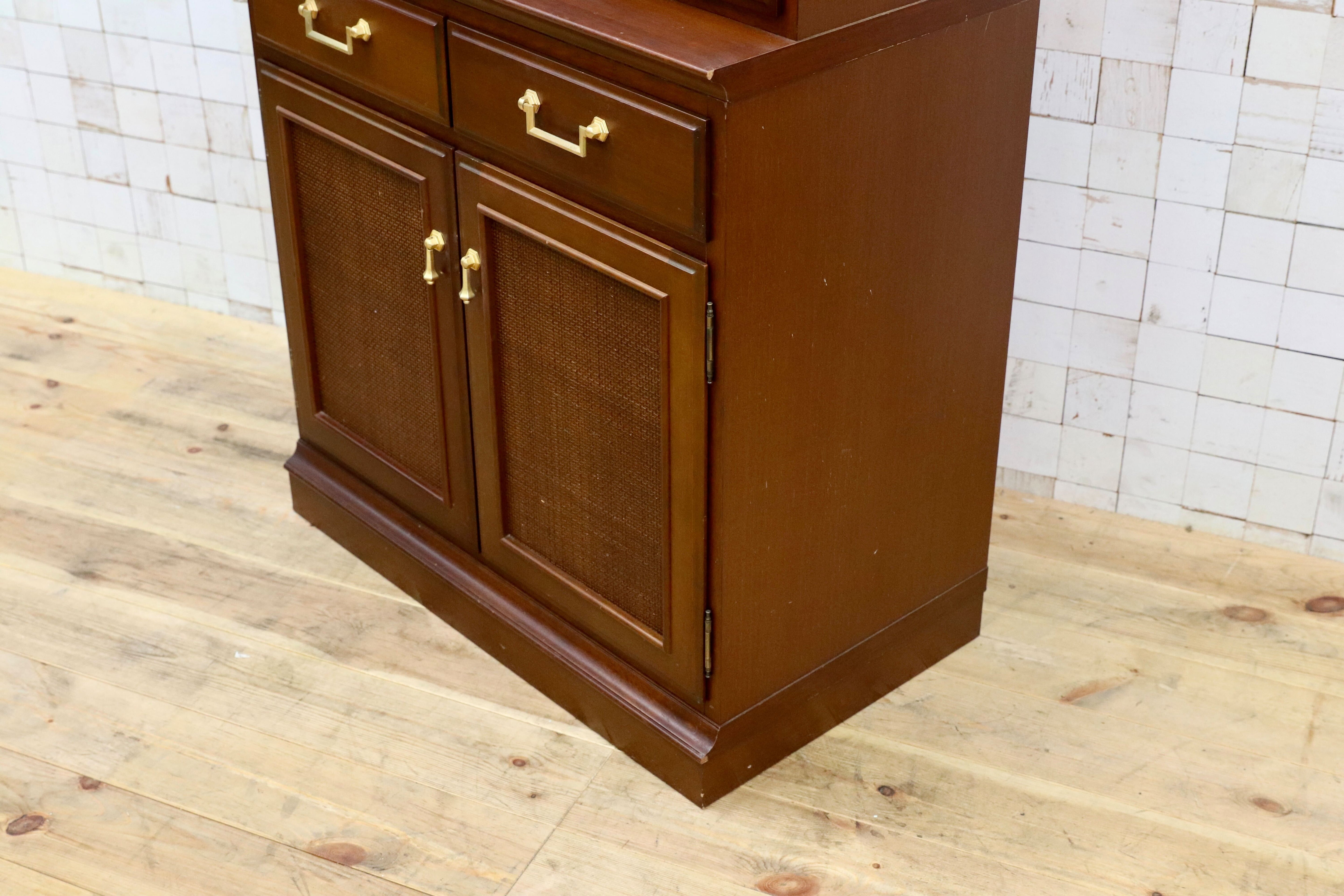 GMIH382○maruni / マルニ 地中海 キャビネット 飾り棚 カップボード 食器棚 アンティーク調 水屋棚