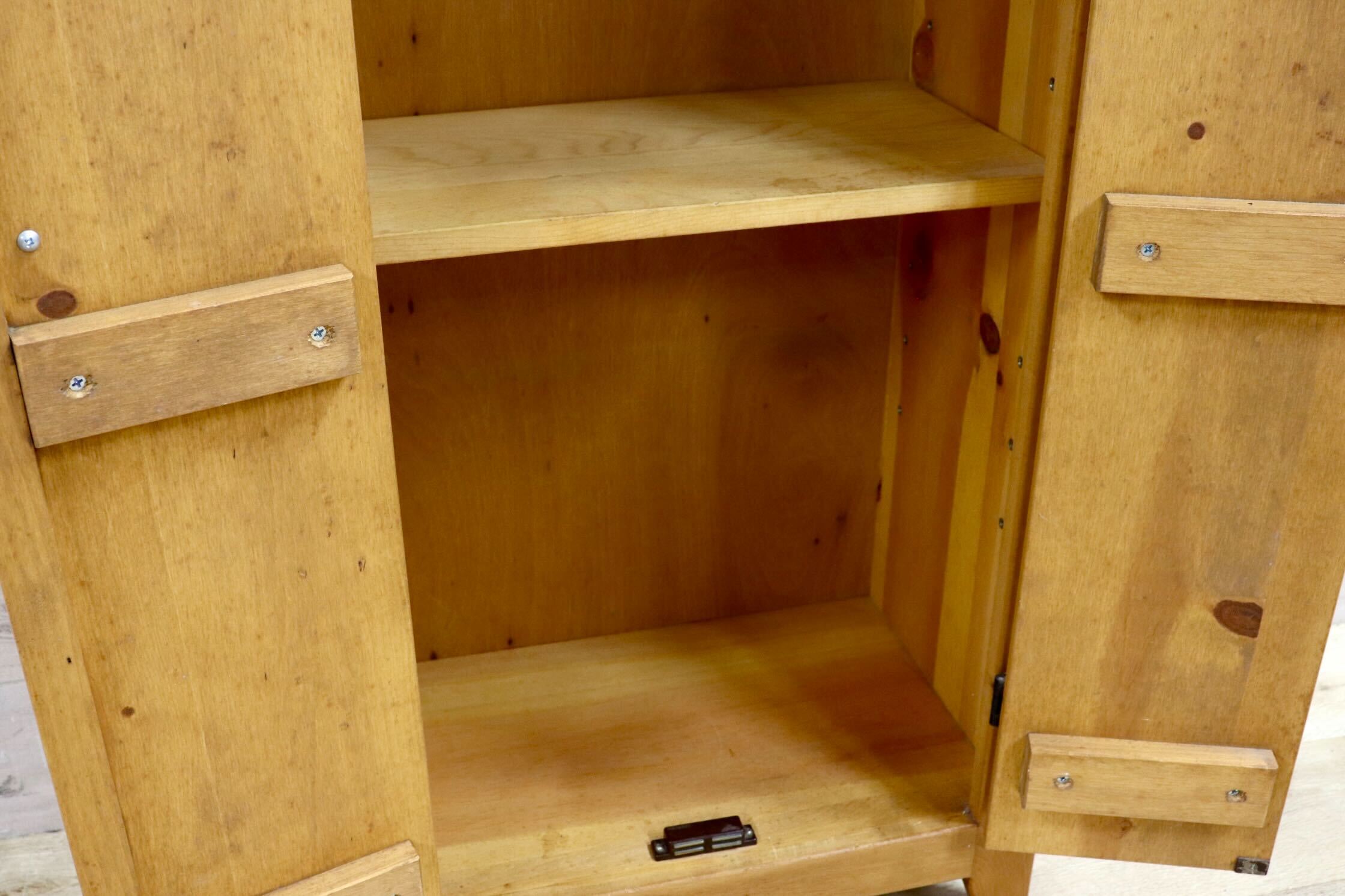 GMIH267○カントリー調 キャビネット 飾り棚 収納 ハート パイン材 ナチュラル カントリー