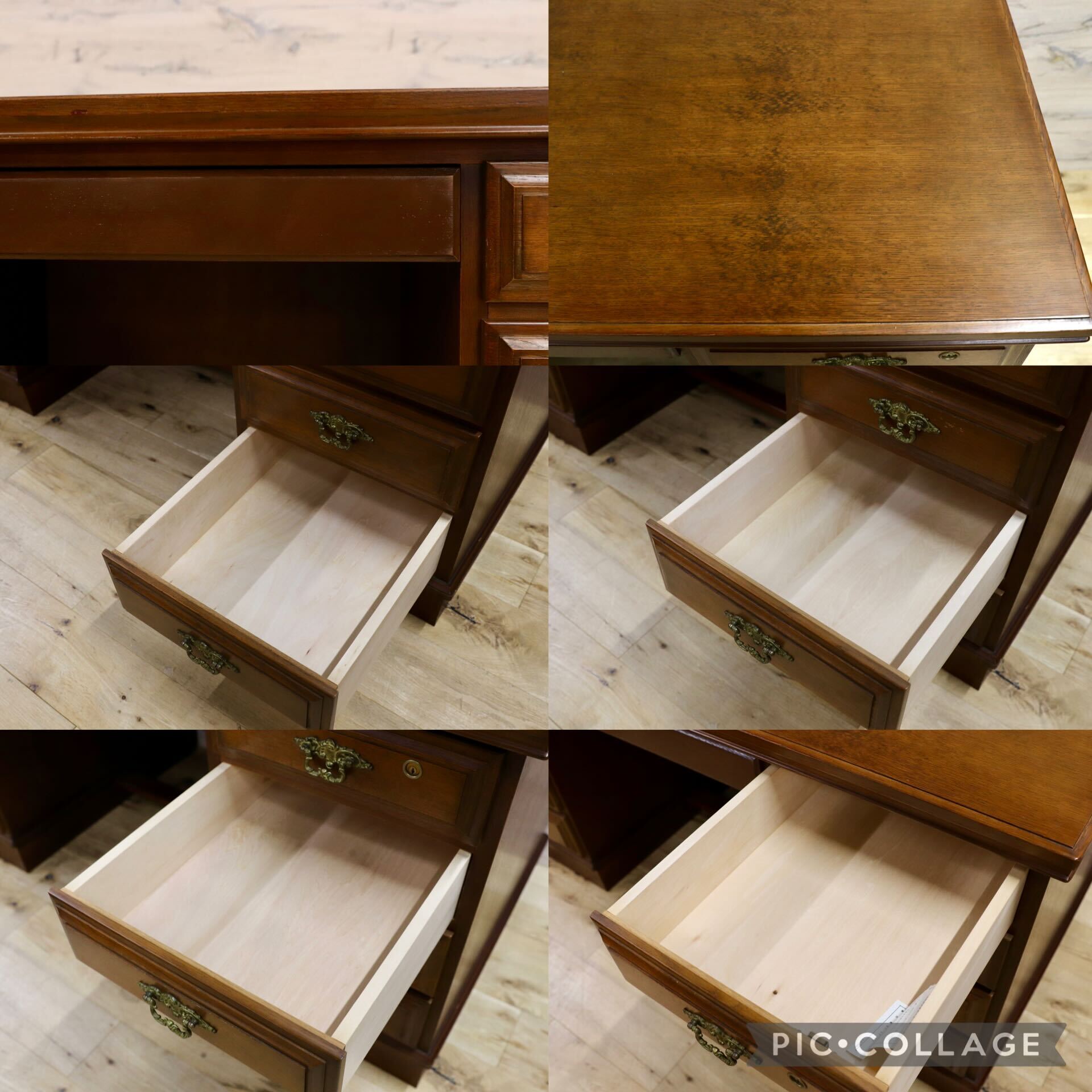 GMIH277B○karimoku / カリモク コロニアル 両袖机 書斎机 勉強机 学習デスク クラシック カントリー ヴィンテージ 国産家具 レトロ