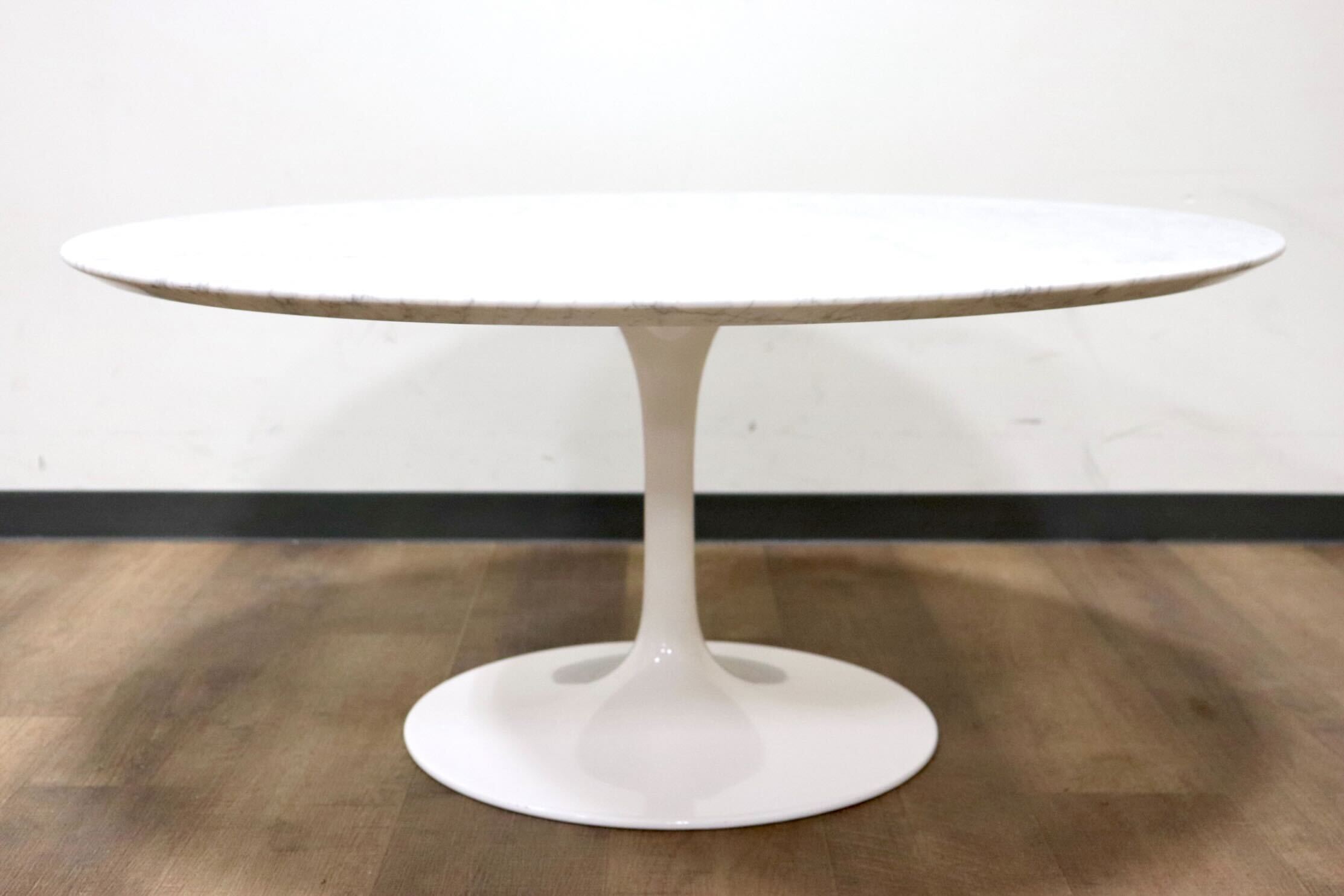 GMGH384A○IDC大塚家具 天然石 大理石 センターテーブル ラウンドテーブル ホワイトカラーラ イタリア製 定価26.8万 美品※発送不可