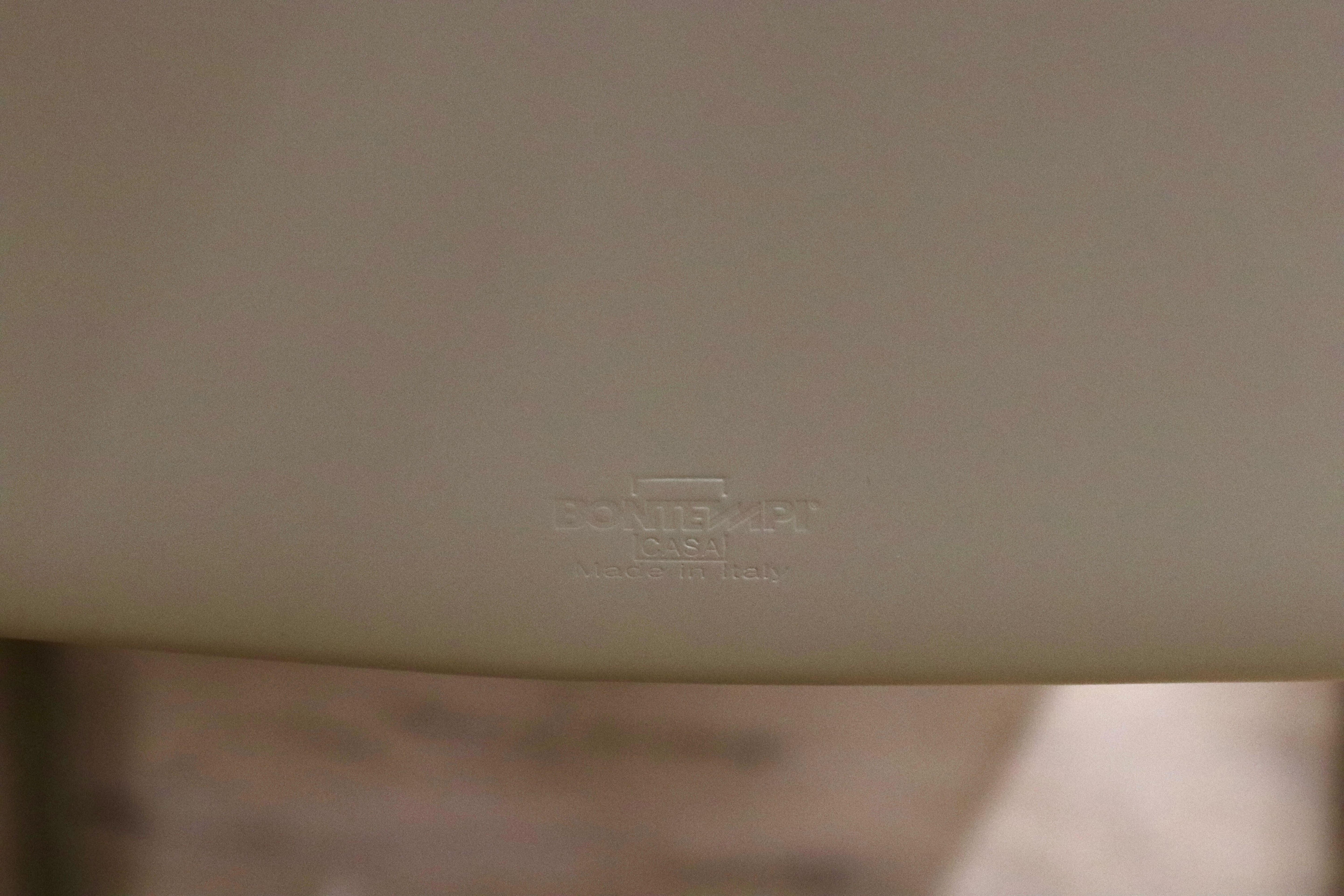 GMHN378A○BONTEMPI / ボンテンピ Linda リンダ ダイニングチェア 椅子 レザー グレー イタリア製 定価55万 モデルルーム展示品