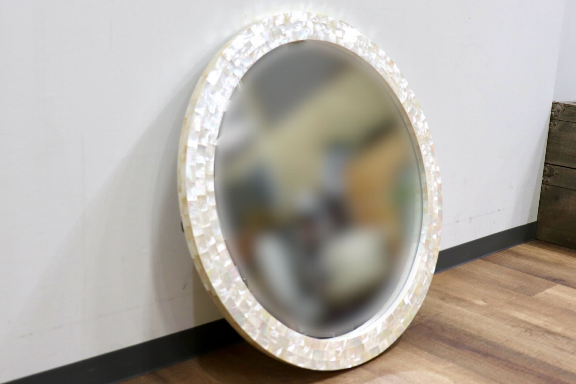 GMHK843○ASPLUND / アスプルンド パールミラー 壁掛けミラー ウォールミラー 鏡 姿見 ミラー 定価約7.3万 展示品