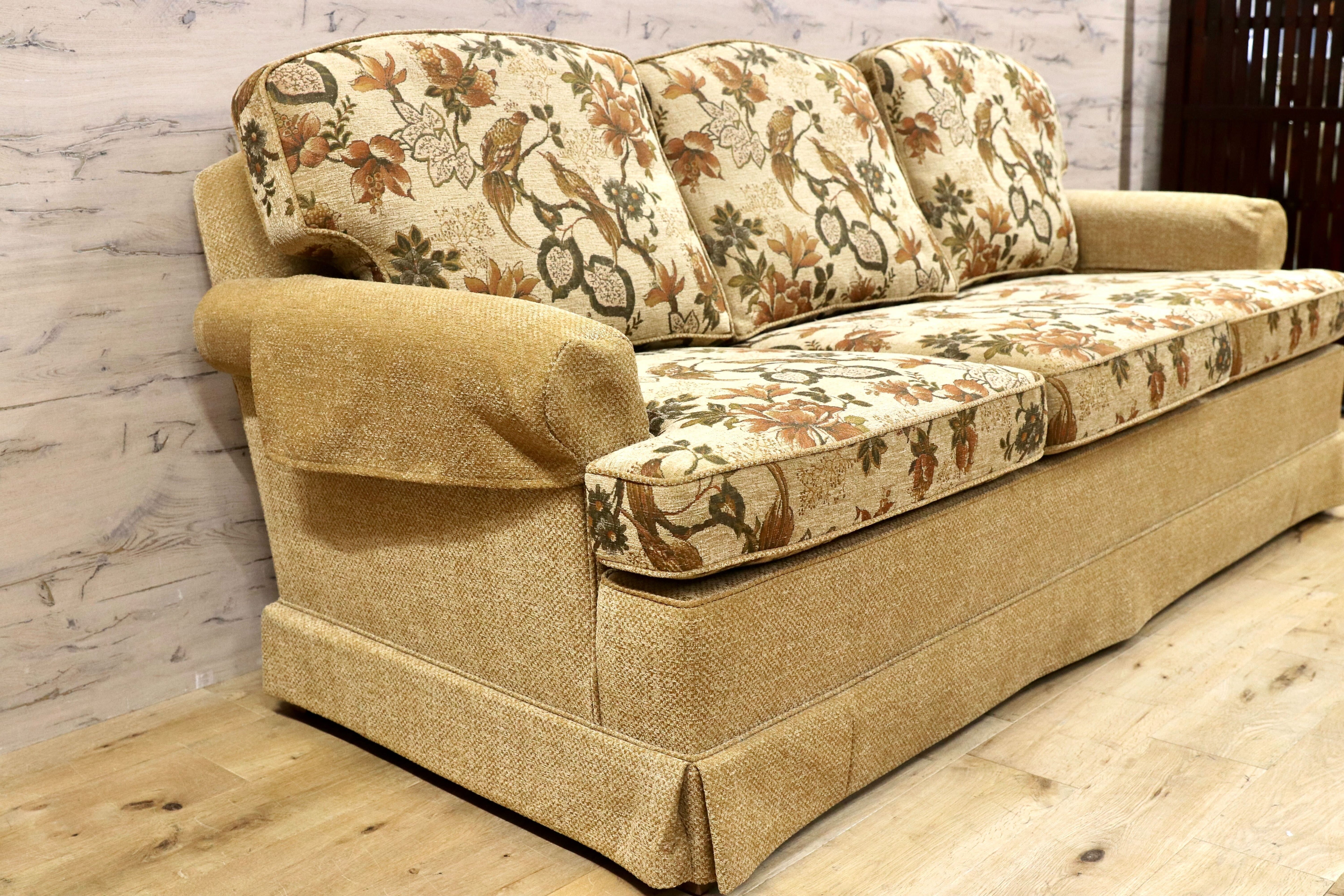 GMGS154B○DREXEL HERITAGE / ドレクセルヘリテイジ 最高級 3人掛けソファ トリプルソファ ファブリック クラシック 定価約120万 美品