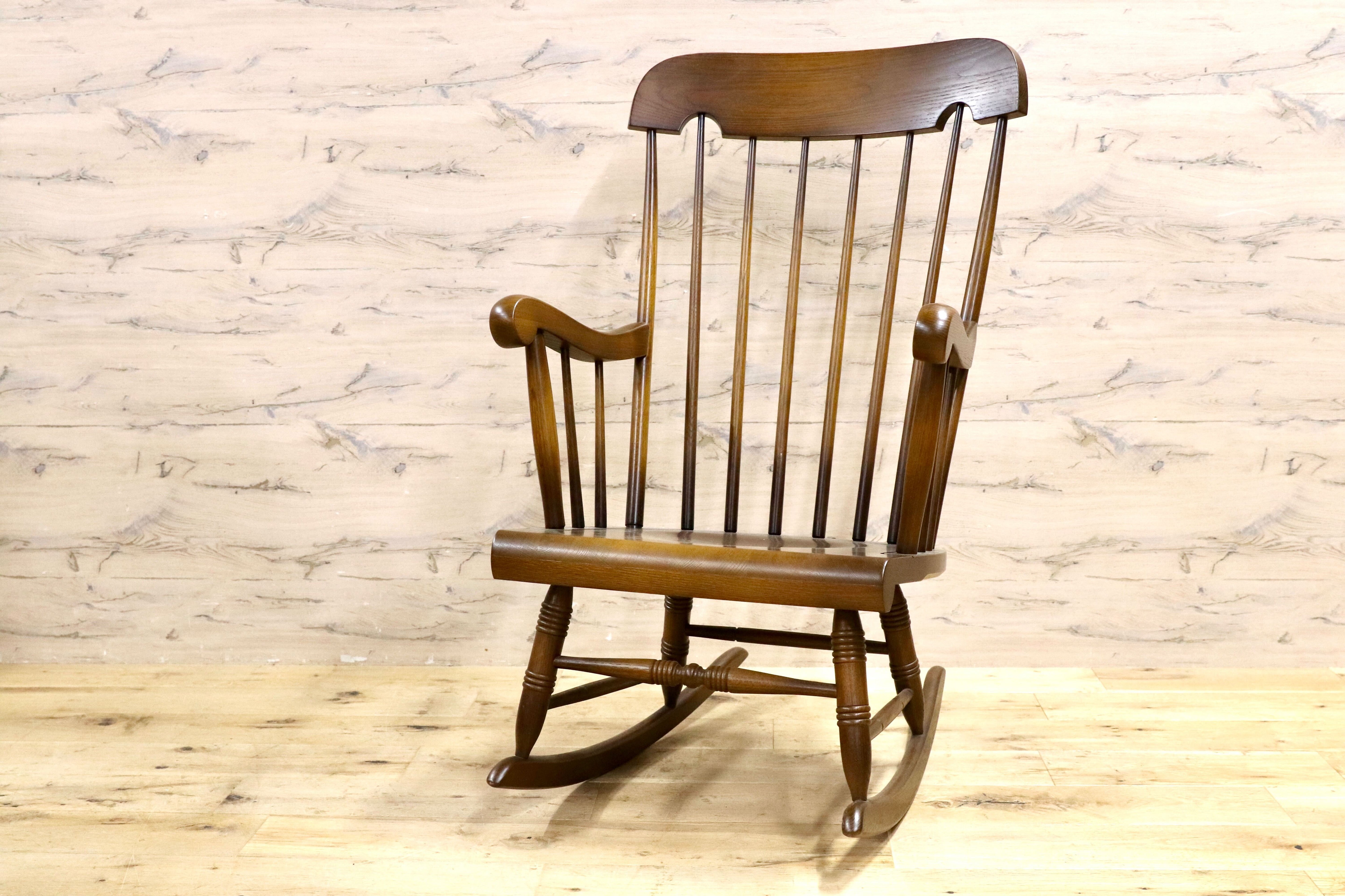 GMIS431○飛騨産業 / HIDA キツツキ 穂高 ロッキングチェア 揺り椅子 定価約9.9万