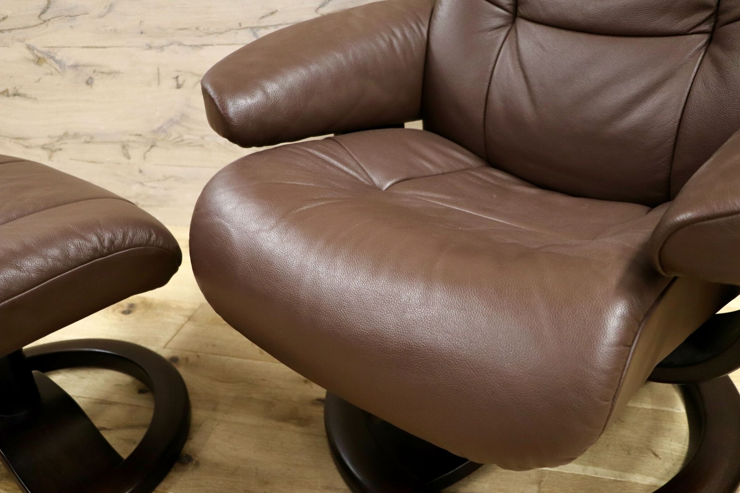 GMHS507○Fjords / フィヨルド SIMMONS シモンズ パーソナルチェア リクライニングチェア シングルソファ ブラウン 北欧 ノルウェー 本革