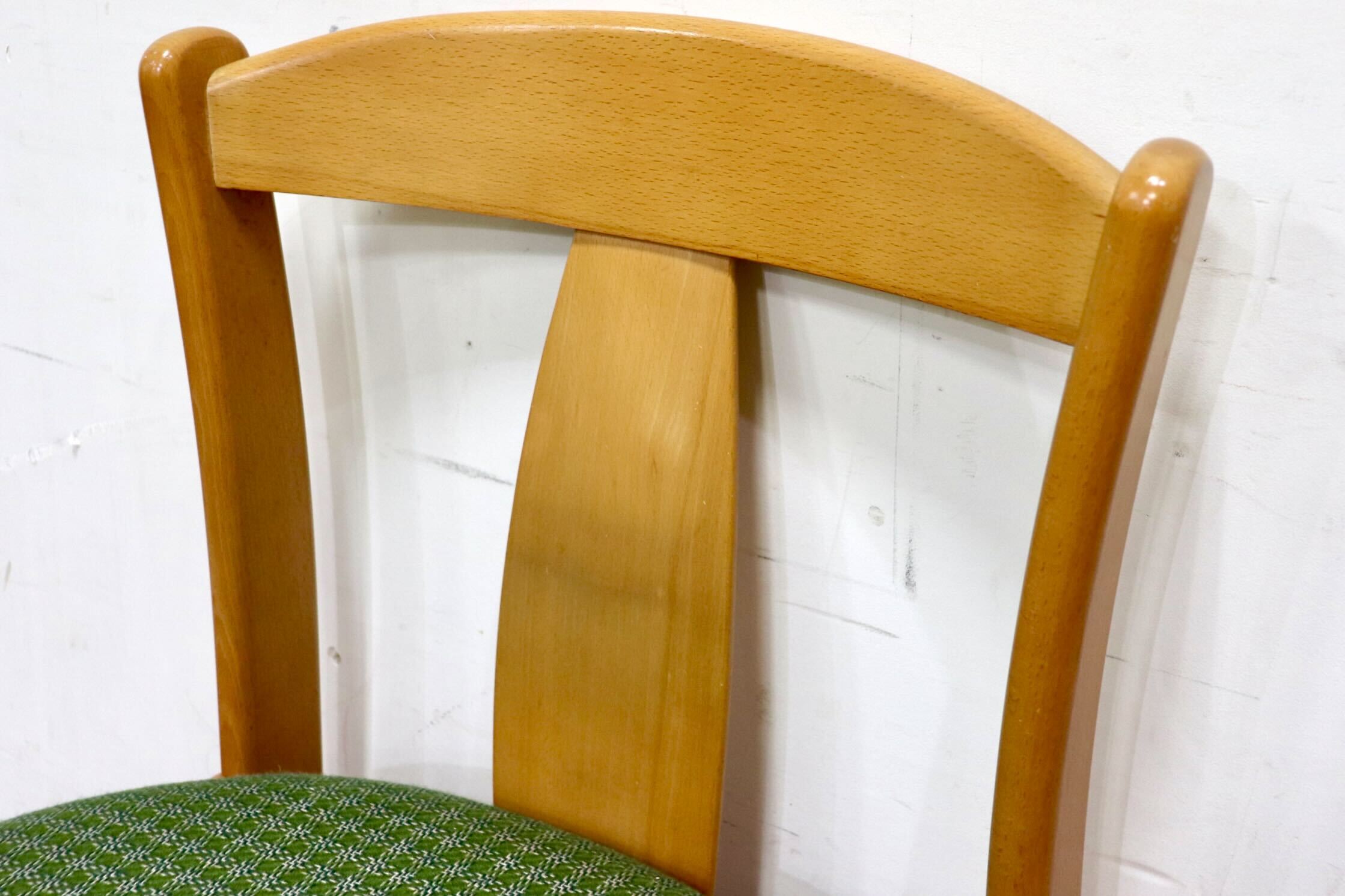 GMHH429B○karimoku / カリモク ダイニングチェア アームレスチェア 椅子 ファブリック カントリー モダン レトロ グリーン 国産家具