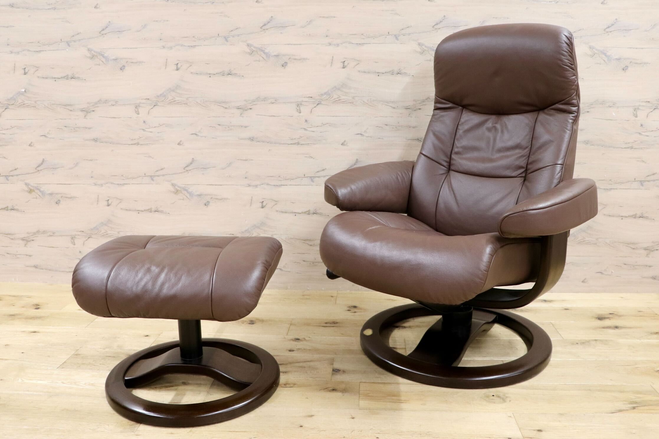 GMHS507○Fjords / フィヨルド SIMMONS シモンズ パーソナルチェア リクライニングチェア シングルソファ ブラウン 北欧 ノルウェー 本革