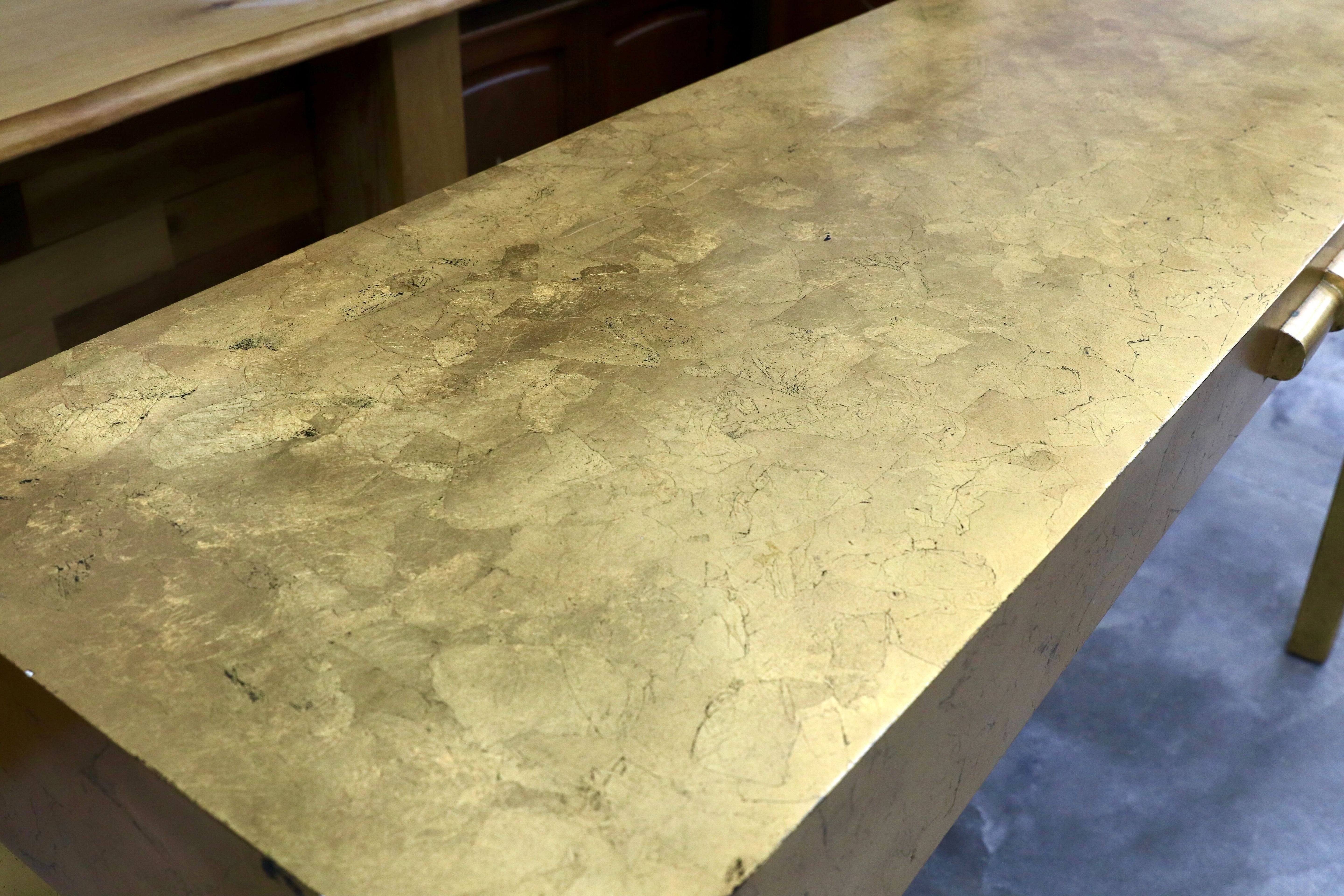 GMHN357○ゴールド クラシック エレガント コンソール テーブル 飾り台 店舗什器 検)スペイン マリネール