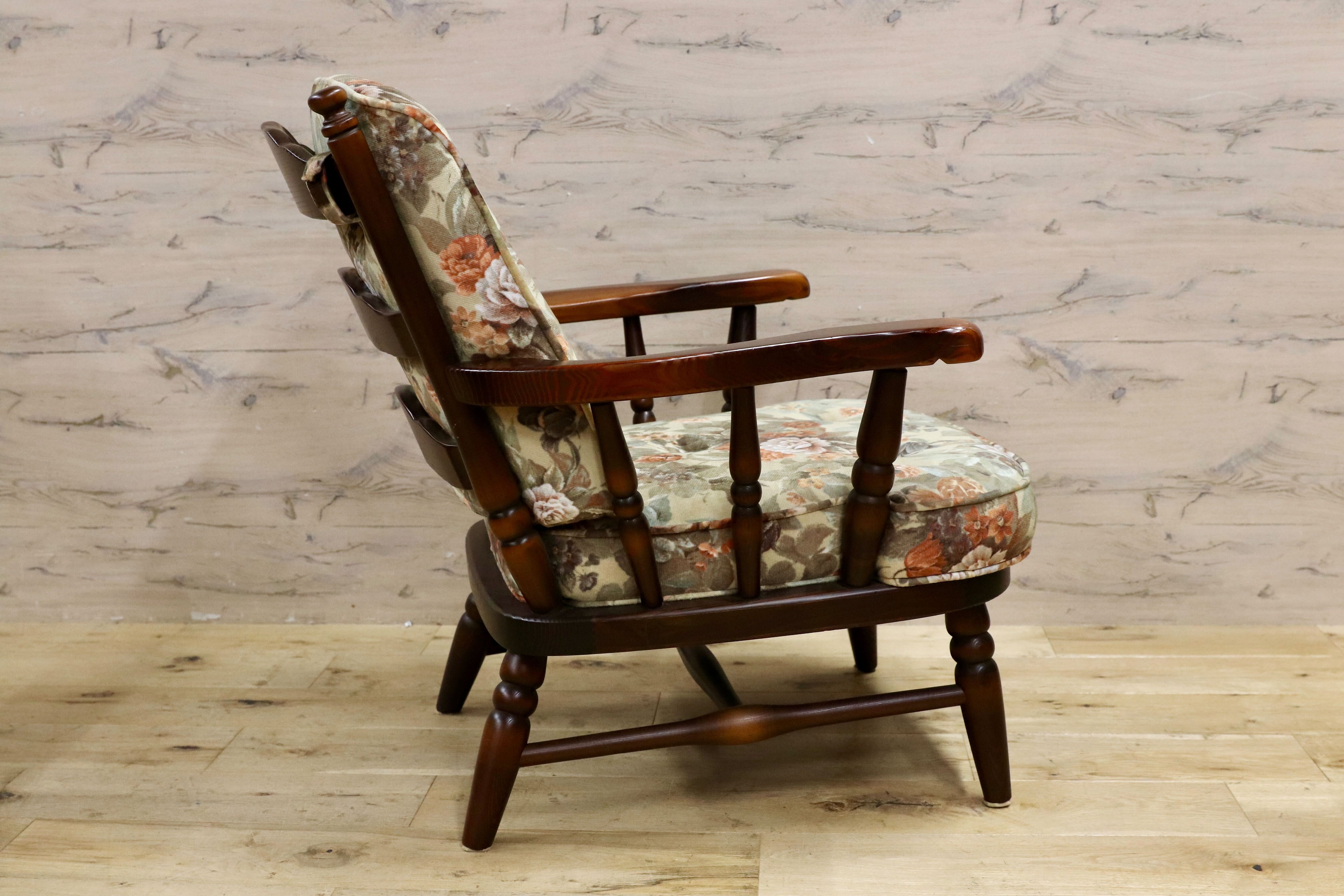 GMIS414B○飛騨産業 / HIDA キツツキ フロンティア アームチェア 椅子 1人掛けソファ ラウンジチェア 廃番 オールド カントリー 稀少