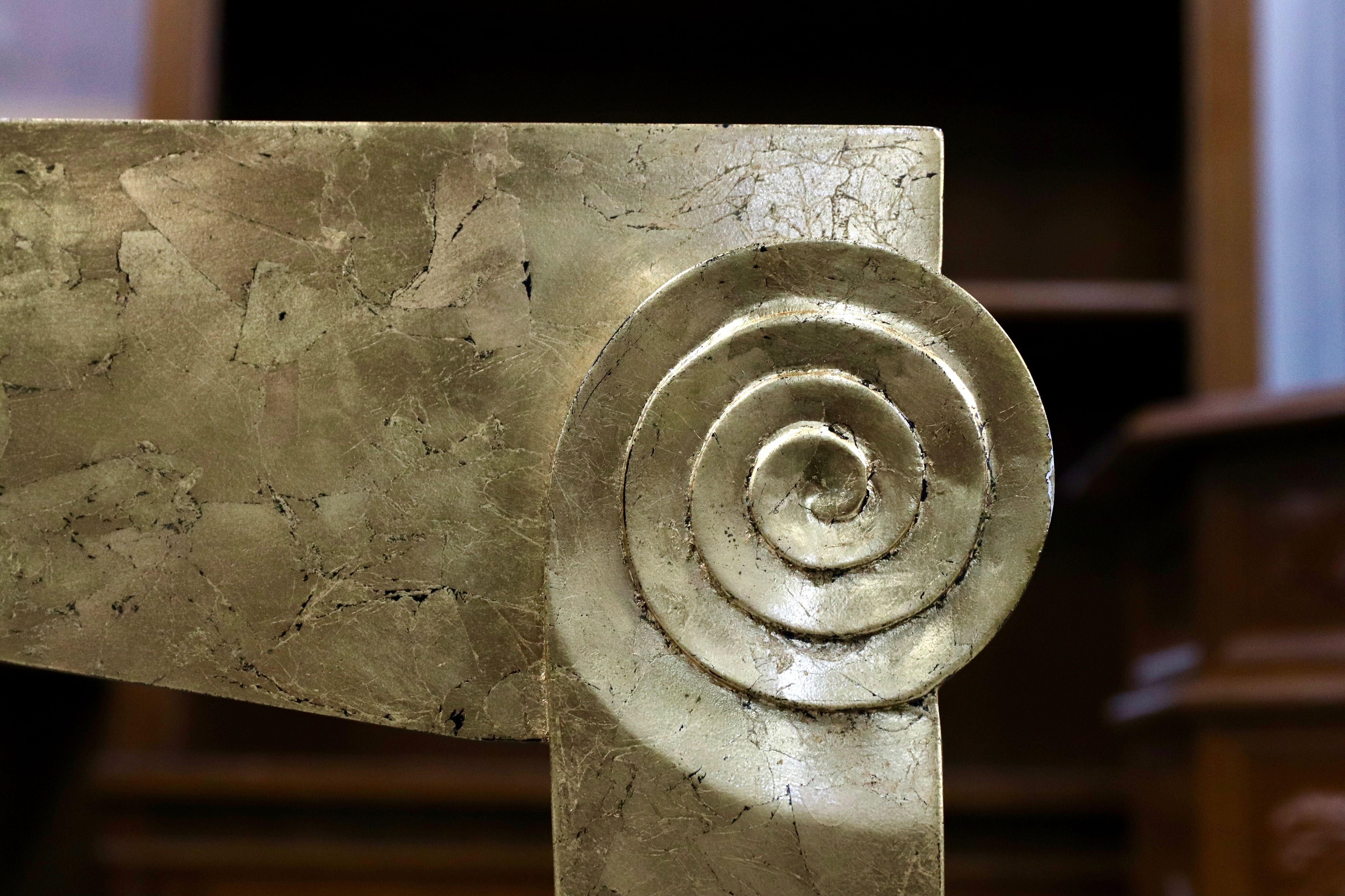 GMHN357○ゴールド クラシック エレガント コンソール テーブル 飾り台 店舗什器 検)スペイン マリネール