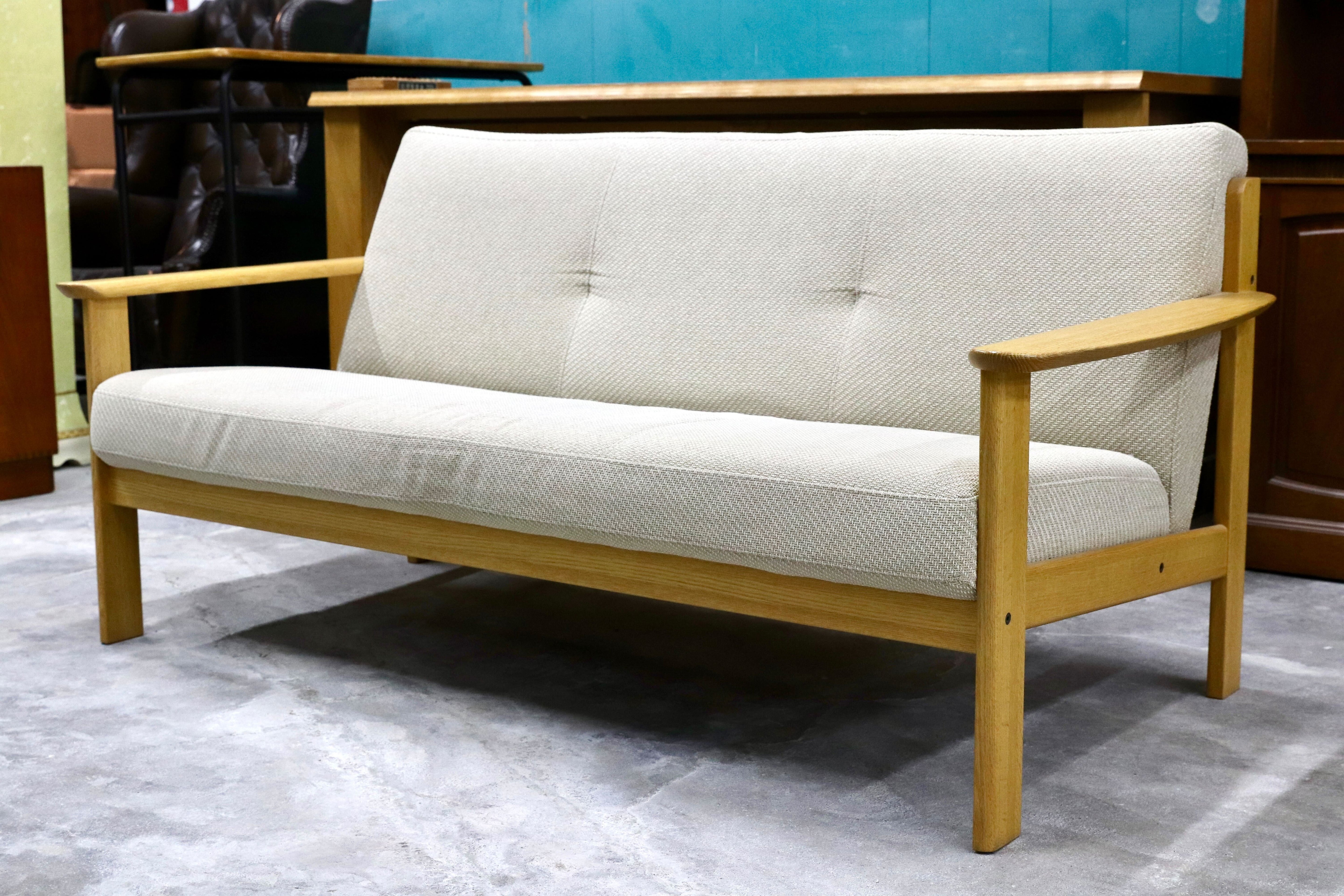 GMHN355○Chitano / チターノ karimoku カリモク 3人掛けソファ トリプルソファ ファブリック オーク材 ナチュラル 国産家具