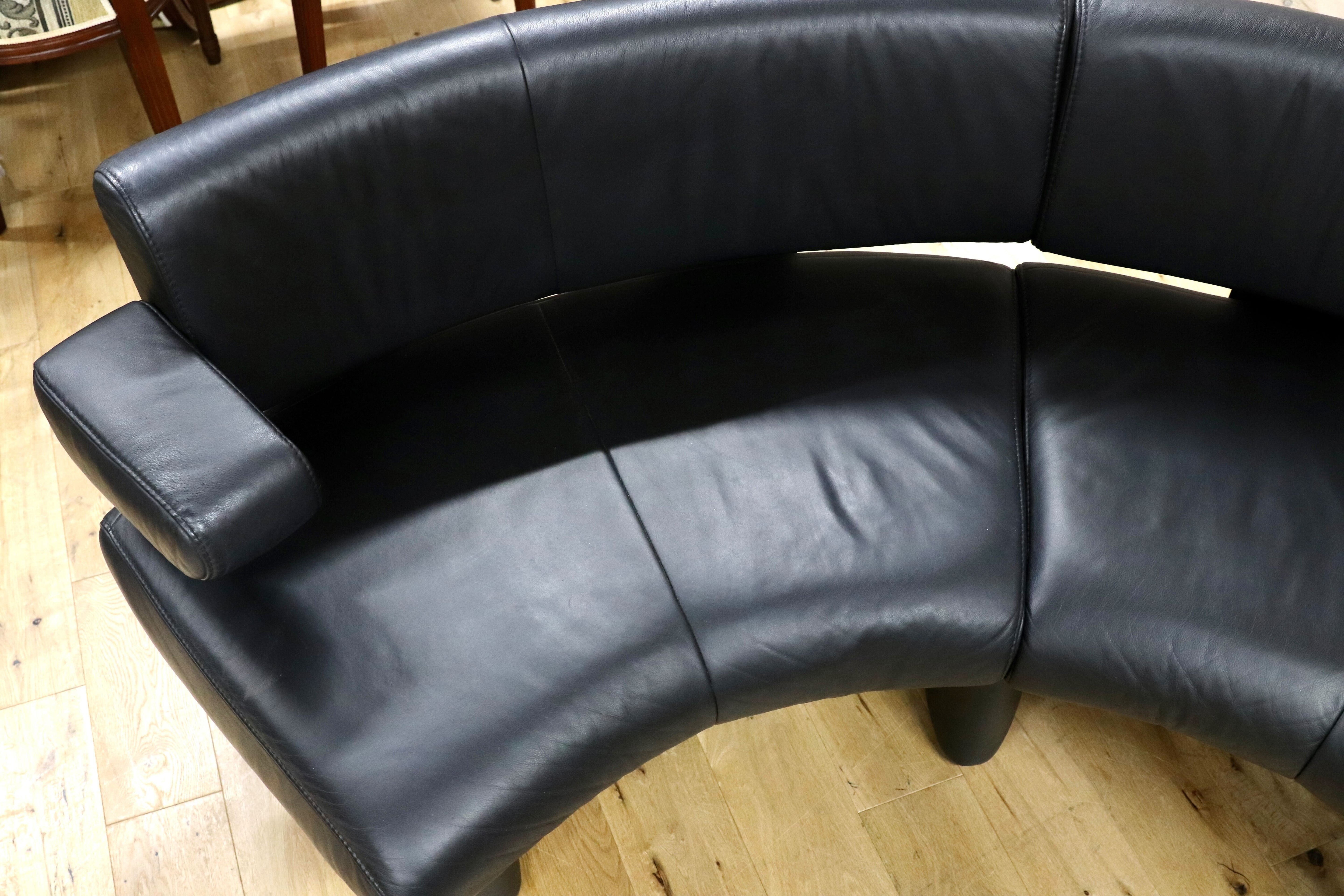 GMGF100○himolla / ヒモラ model.1300 ベンチソファ リビングソファ トリプルソファ 黒本革 ドイツ IDC大塚家具 最高級 約80万※発送不可