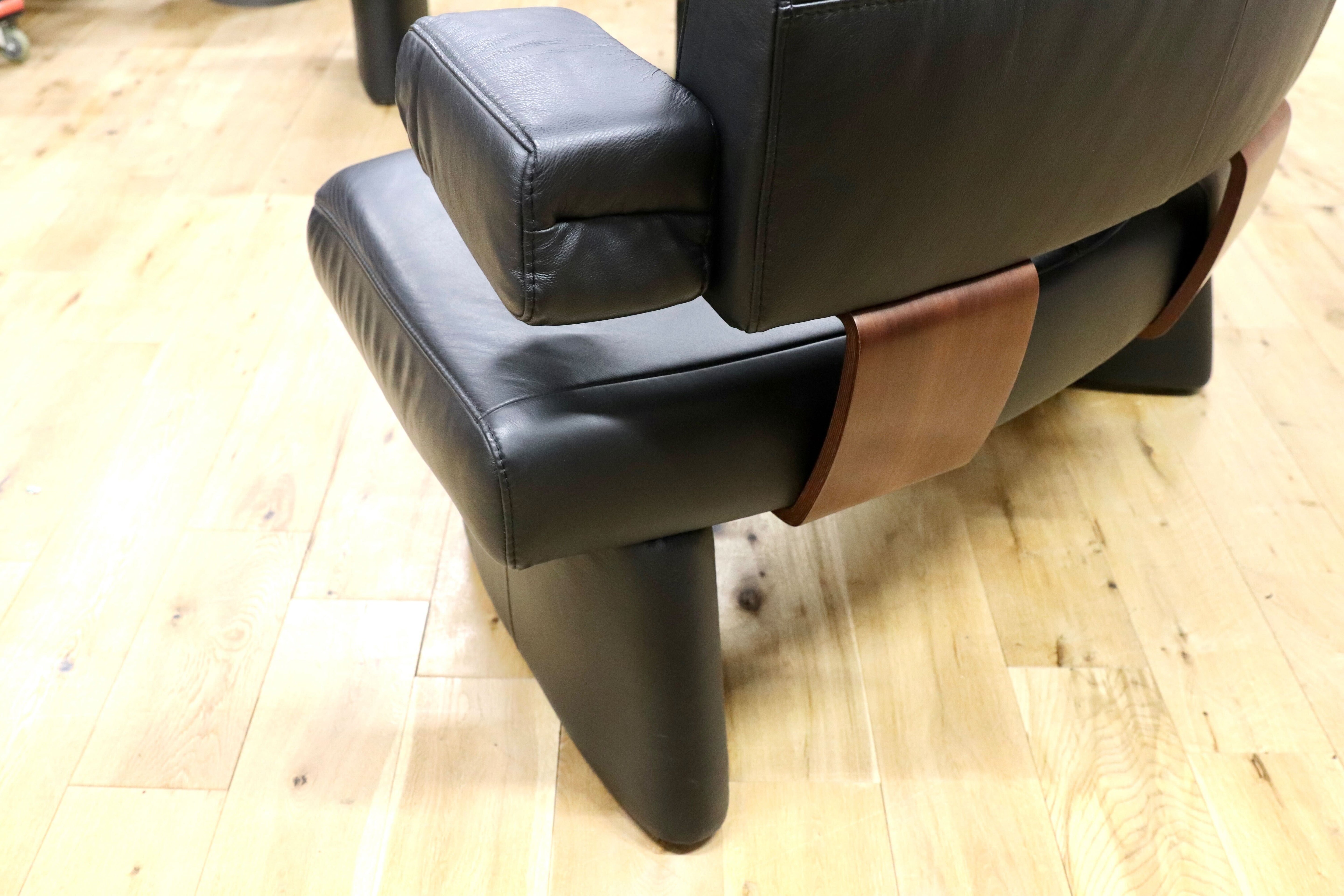 GMGF100○himolla / ヒモラ model.1300 ベンチソファ リビングソファ トリプルソファ 黒本革 ドイツ IDC大塚家具 最高級 約80万※発送不可