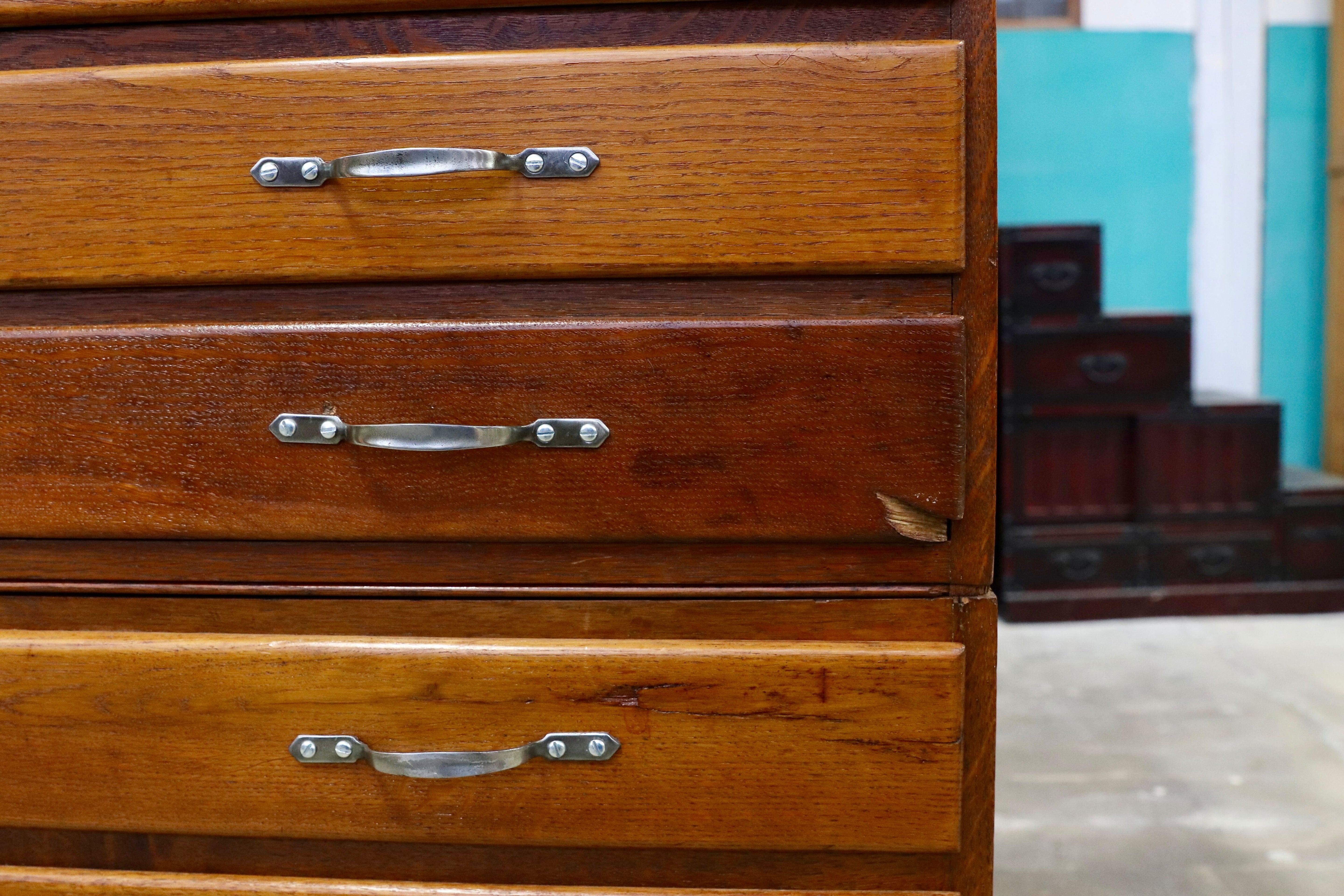 GMIS388○西洋 英国 イギリス アンティーク ワイドチェスト シャツケース 店舗什器 ヴィンテージ