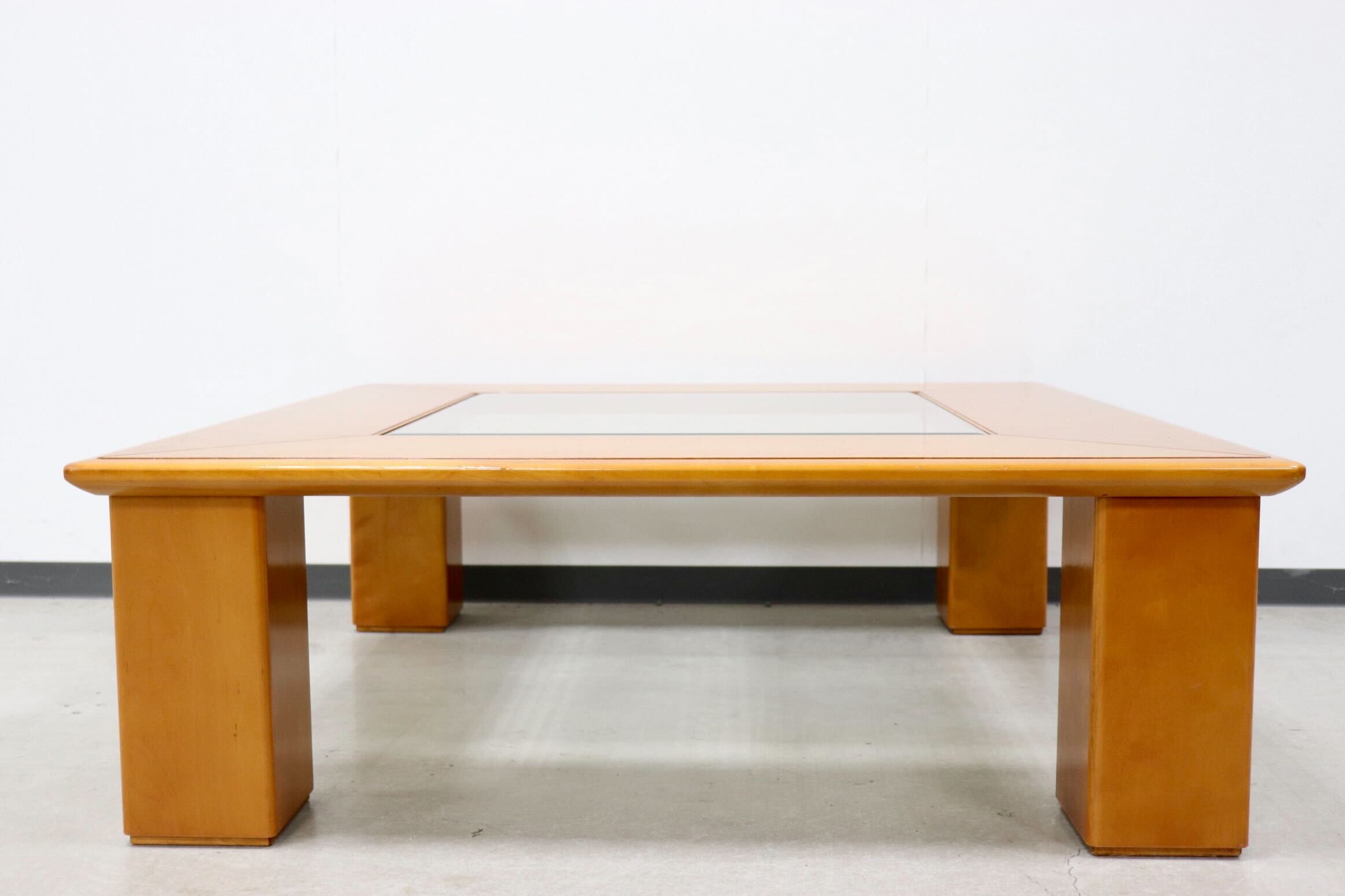 GMGK145○モリシゲ / MORISHIGE グラハム センターテーブル ガラステーブル バーズアイメープル IDC大塚家具 定価約17万