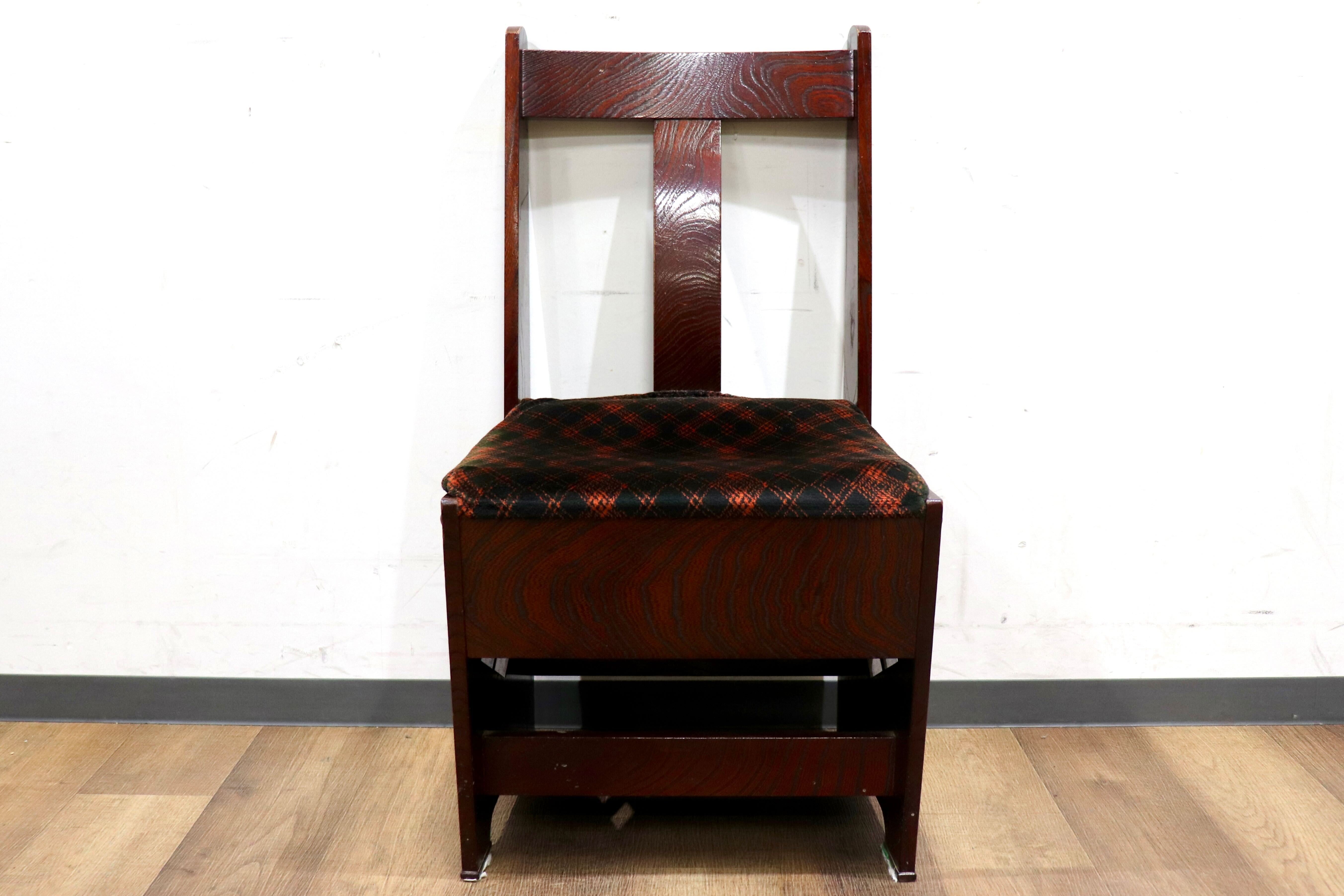 GMHH343D〇駿河民藝 欅材 囲炉裏 チェア ダイニングチェア 椅子 和家具 和モダン レトロ アンティーク 民芸家具 稀少