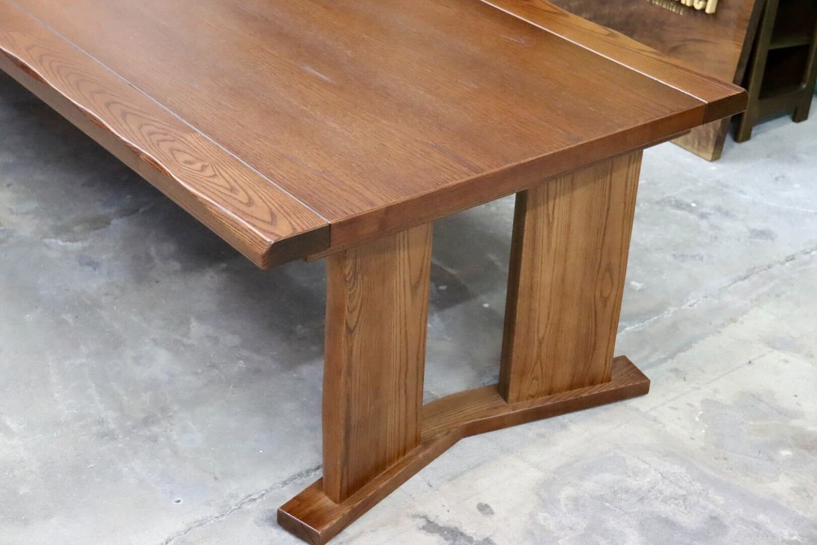 GMIH494A○工房家具 和モダン ダイニングテーブル 食卓テーブル 作業台 タモ材 和家具 店舗什器 ローテーブル リビングテーブル 美品