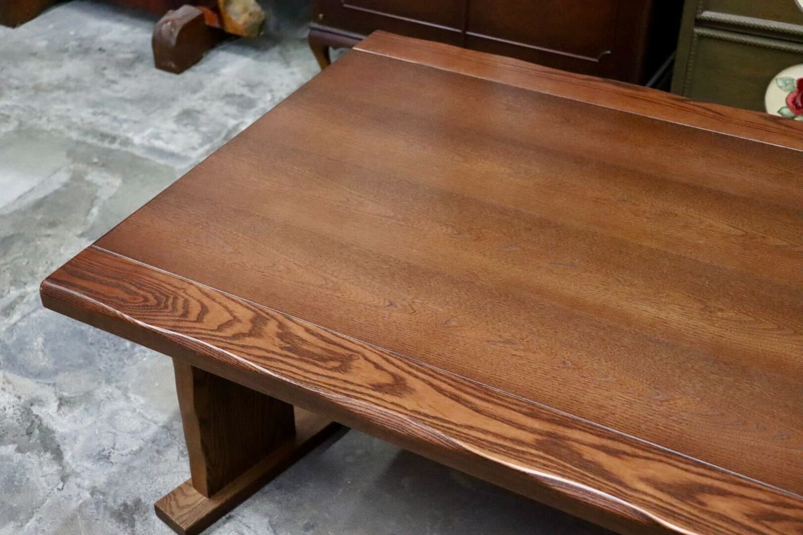 GMIH494A○工房家具 和モダン ダイニングテーブル 食卓テーブル 作業台 タモ材 和家具 店舗什器 ローテーブル リビングテーブル 美品