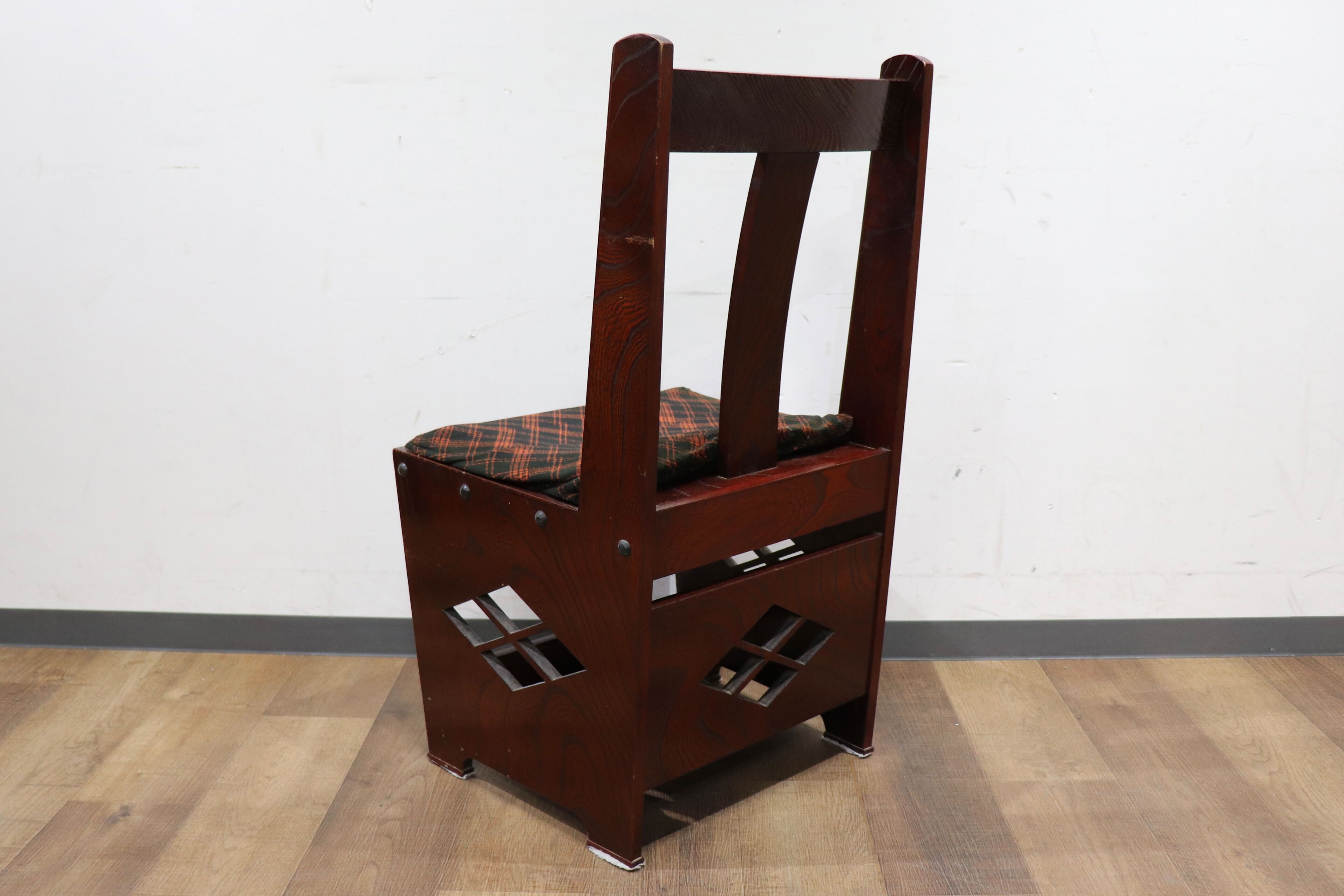 GMHH343D〇駿河民藝 欅材 囲炉裏 チェア ダイニングチェア 椅子 和家具 和モダン レトロ アンティーク 民芸家具 稀少