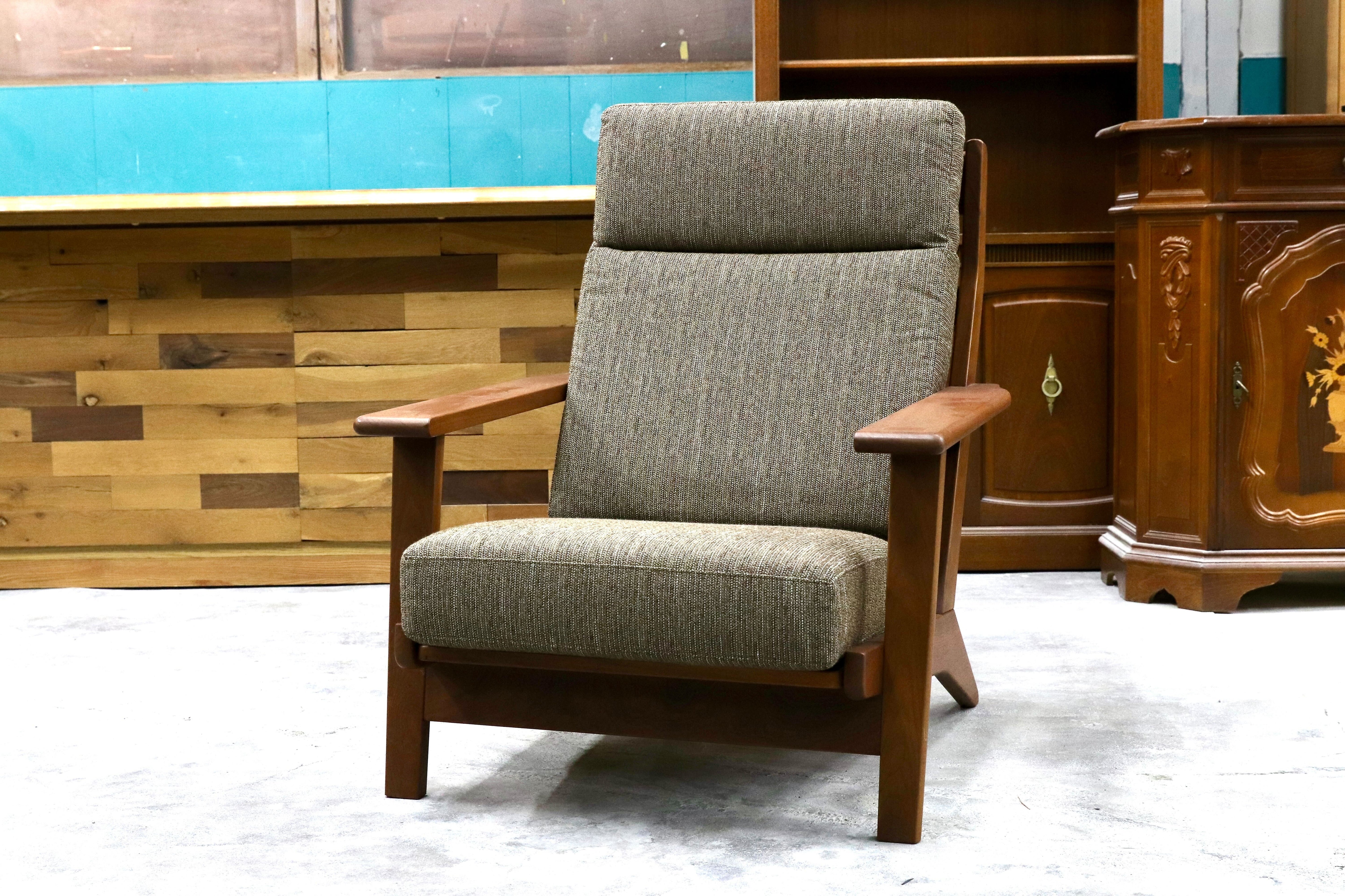 GMHS476○ナガノインテリア / NAGANO INTERIOR ツムギ 1人掛けソファ シングルソファ イージーチェア 北欧スタイル チェリー材 約15万