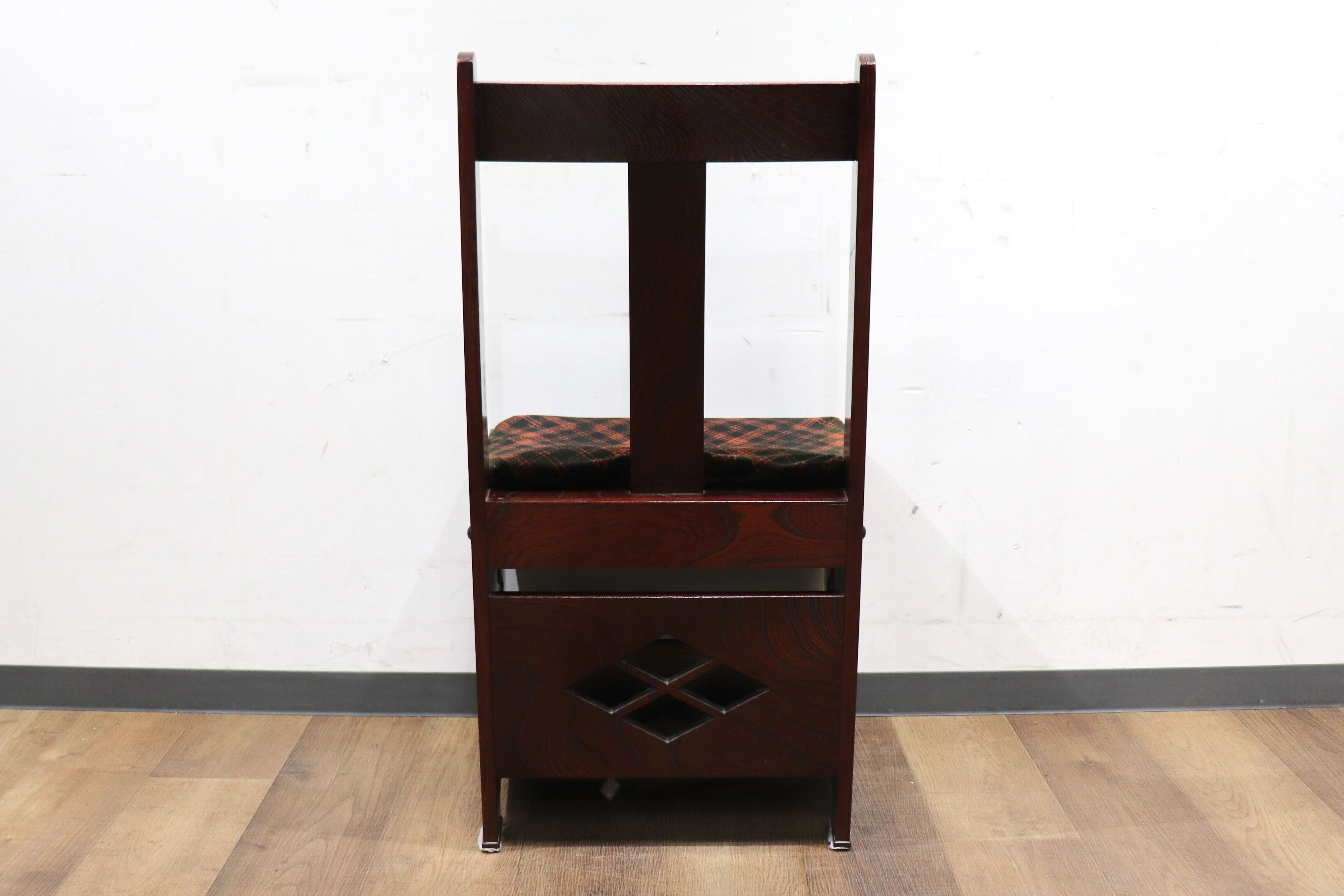 GMHH343D〇駿河民藝 欅材 囲炉裏 チェア ダイニングチェア 椅子 和家具 和モダン レトロ アンティーク 民芸家具 稀少